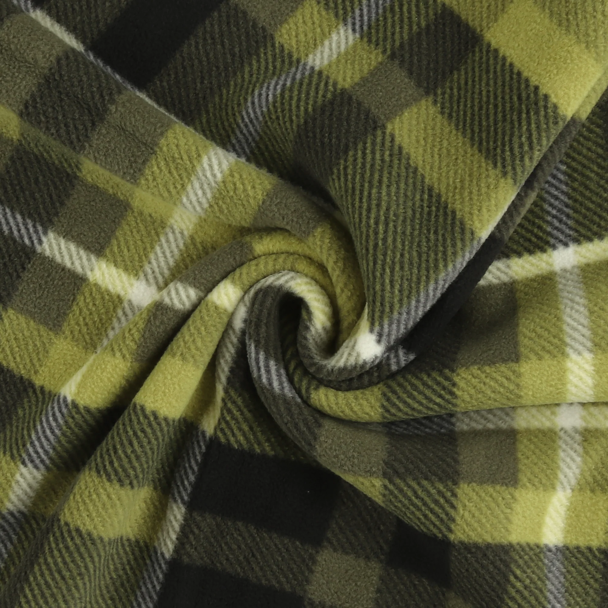 Mountain Fleece Prints - Street Plaid - 041 - Olive - Image 2