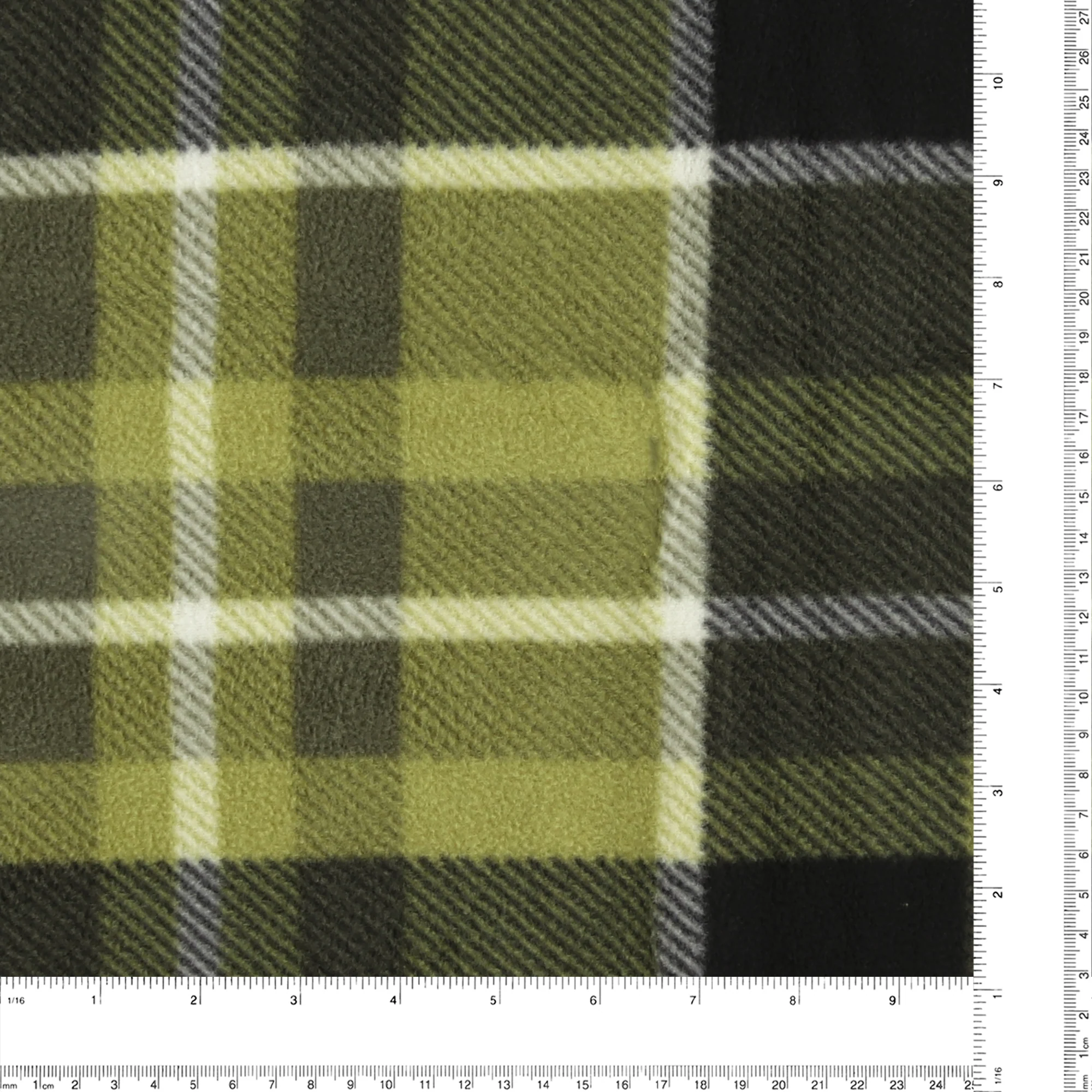 Mountain Fleece Prints - Street Plaid - 041 - Olive - Image 3