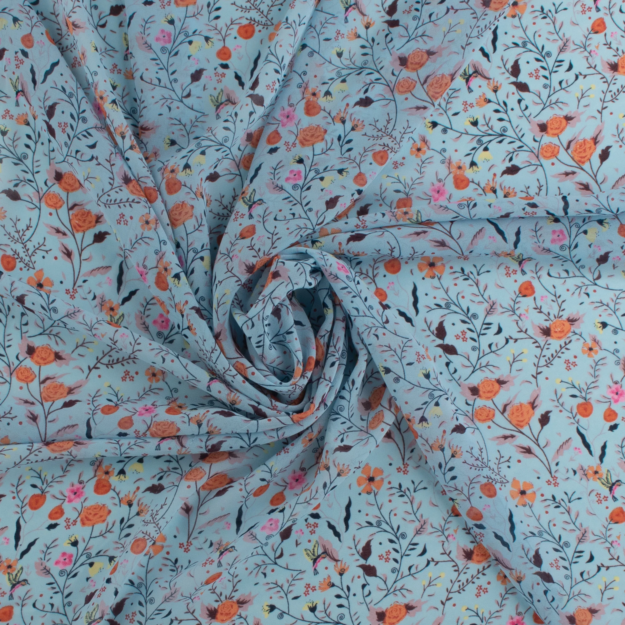 Novelty Printed Chiffon - 382 - Light Blue - Image 2