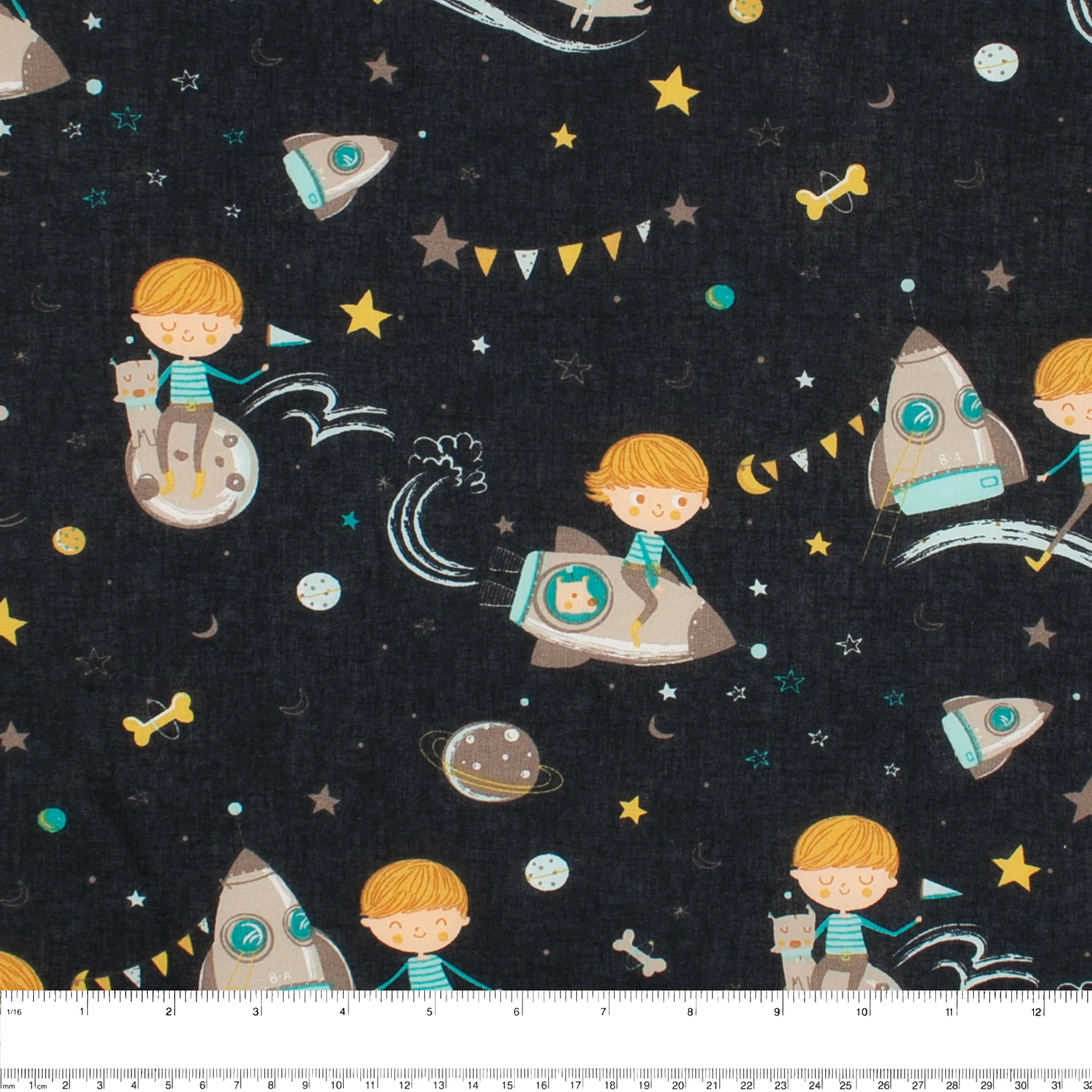 Organic Cotton - GOTS - Prince in Space - Black - Image 3