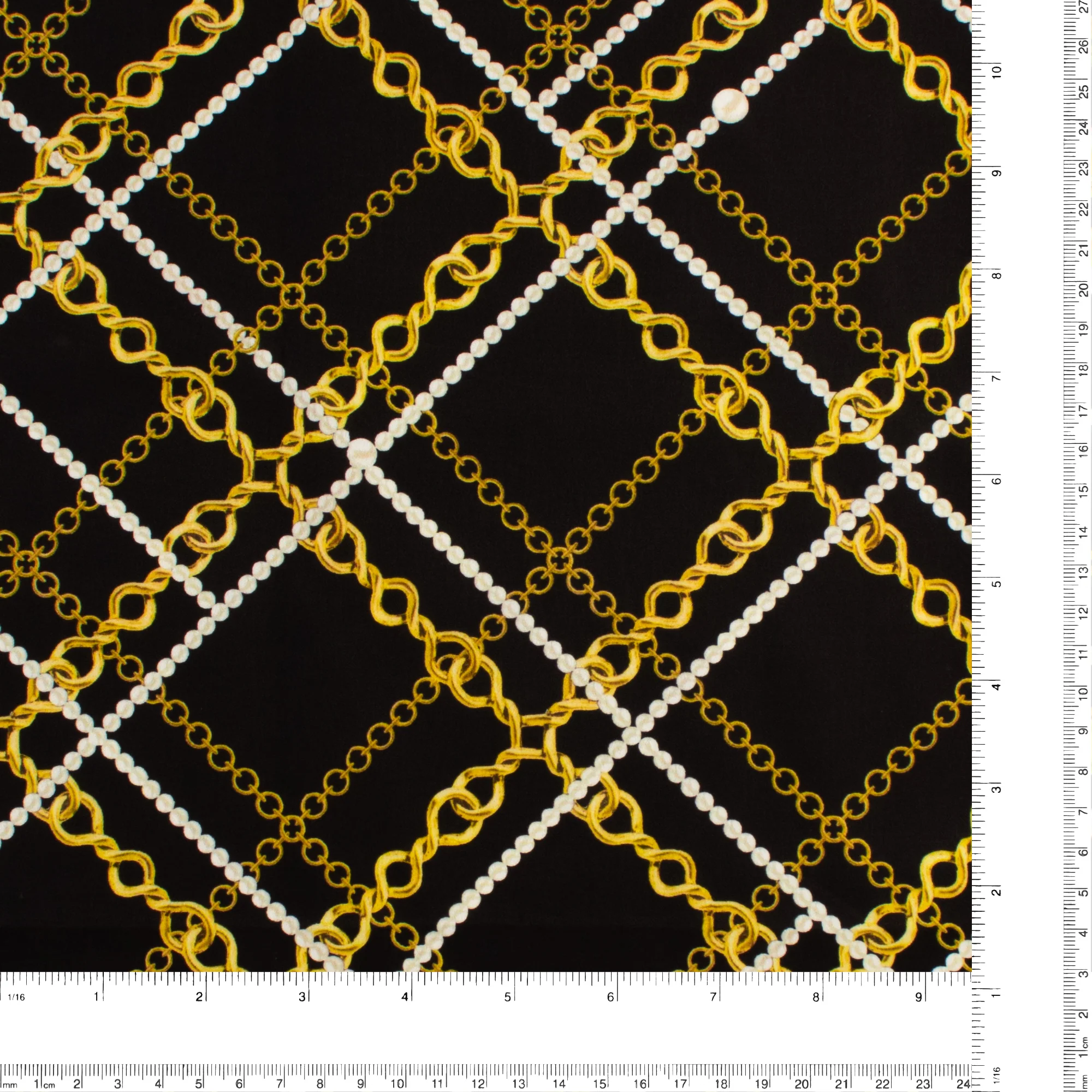 Peachskin Faille Print - NORA - 002 - Black - Image 3