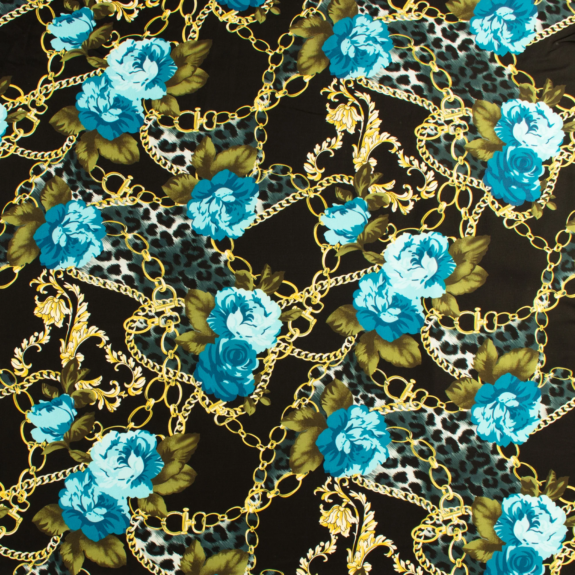 Peachskin Faille Print - NORA - 004 - Black