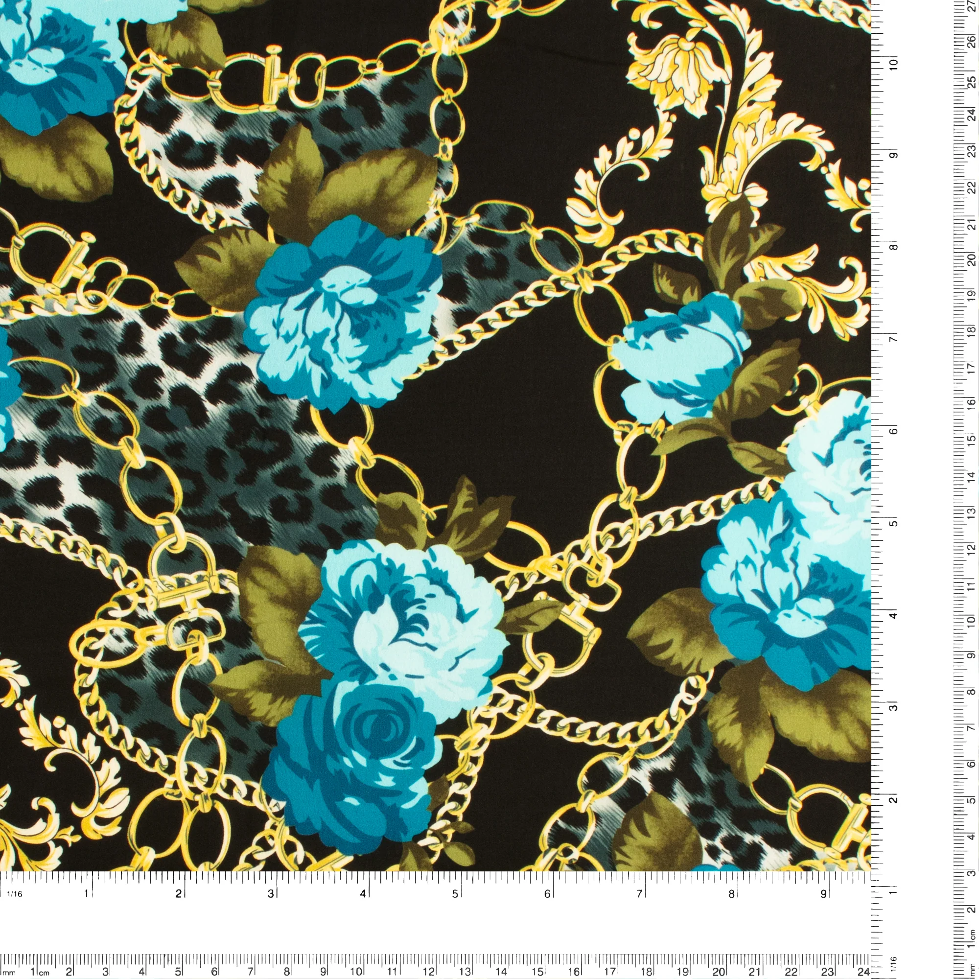 Peachskin Faille Print - NORA - 004 - Black - Image 3