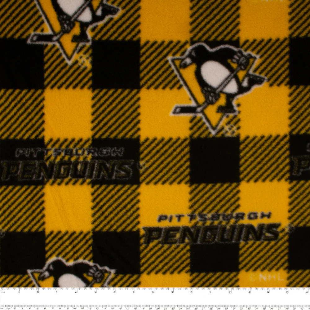 Pittsburgh Penguins - NHL Fleece Print - Buffalo plaid - Yellow - Image 2