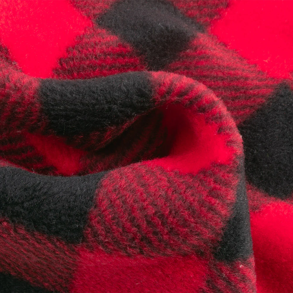 PLAID Bonded to Chenille - Buffalo plaid - Red - Image 4