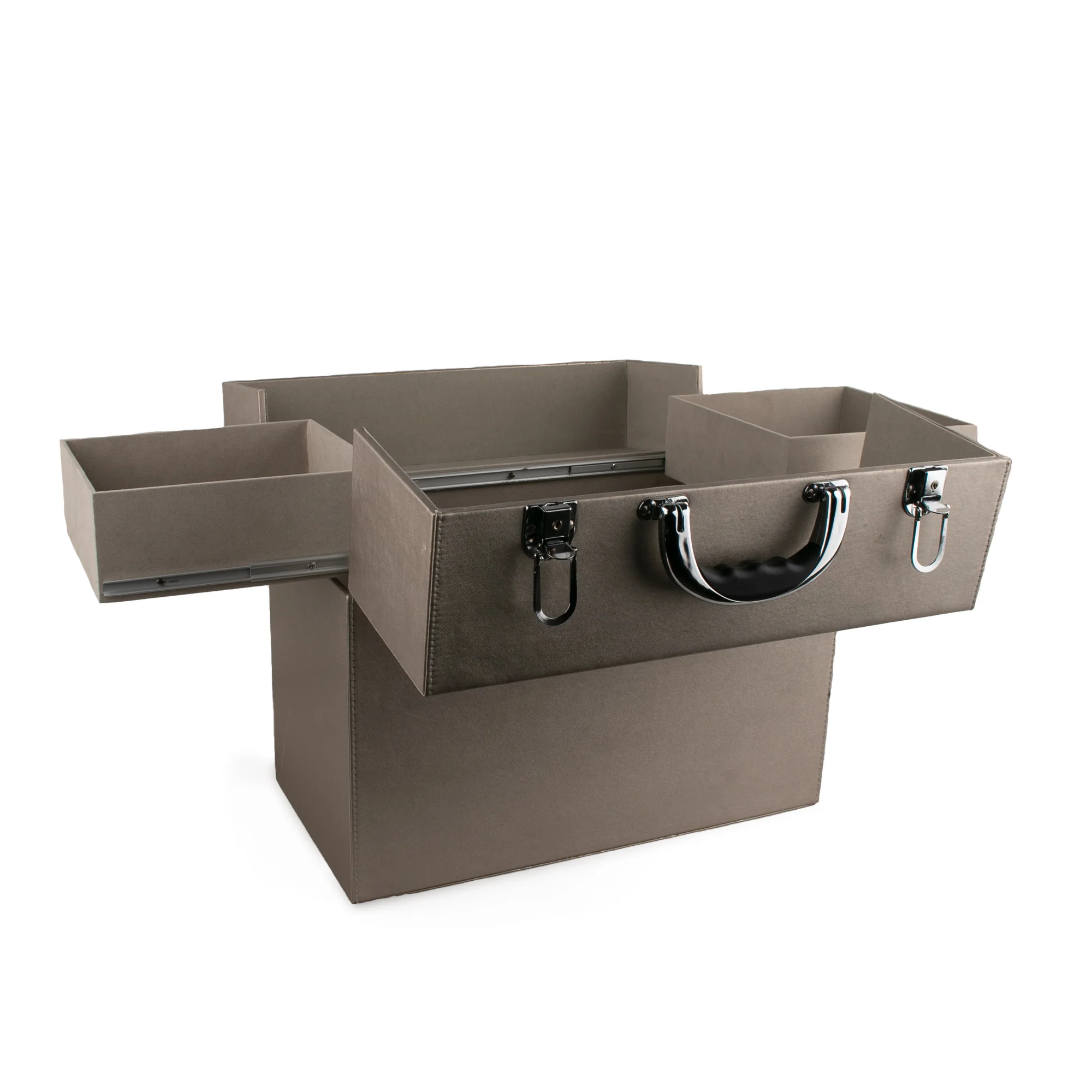 Pleather Case 44 x 23 x 41CM - Matte Gold - Image 2
