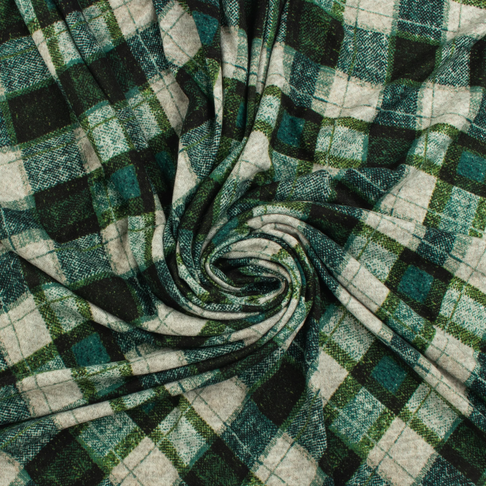 Printed Brushed Knit - FUZZY - 016 - Green - Image 2
