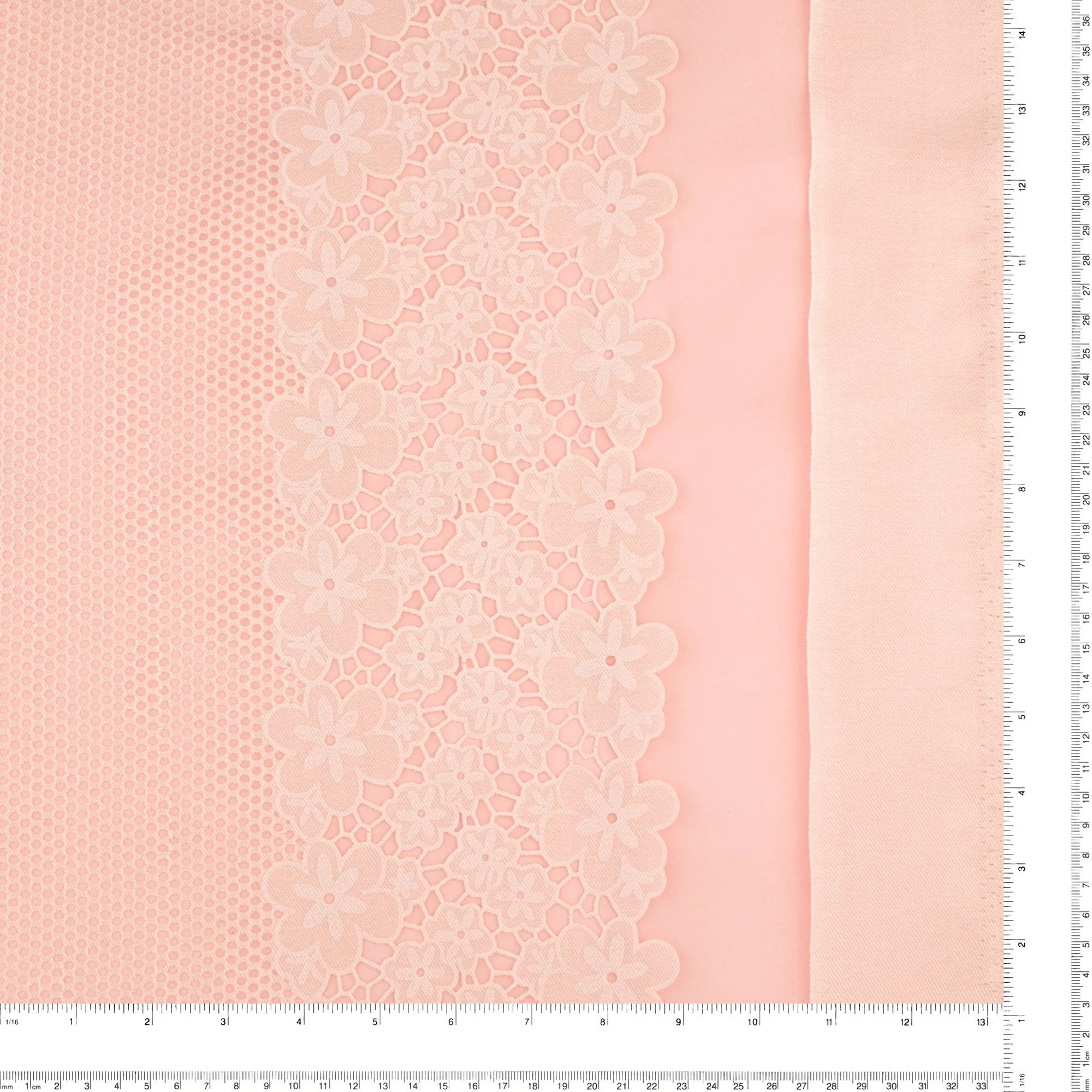 Printed Burnout Organza with Border - JACQUELINE - Baby Pink - Image 3