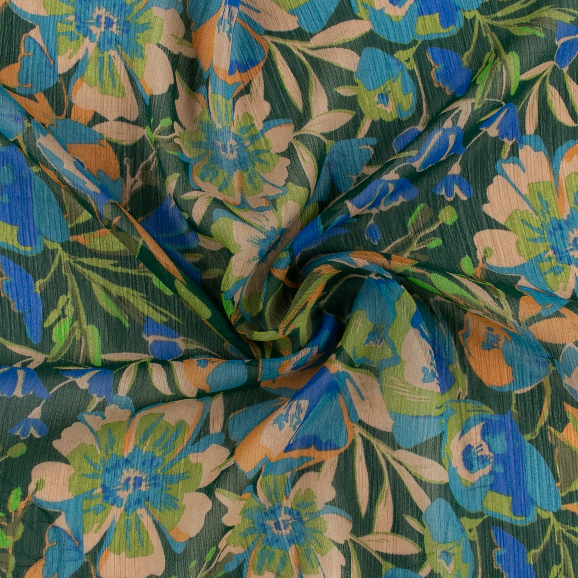 Printed Chiffon - AMANDA - Poppy - Green - Image 2