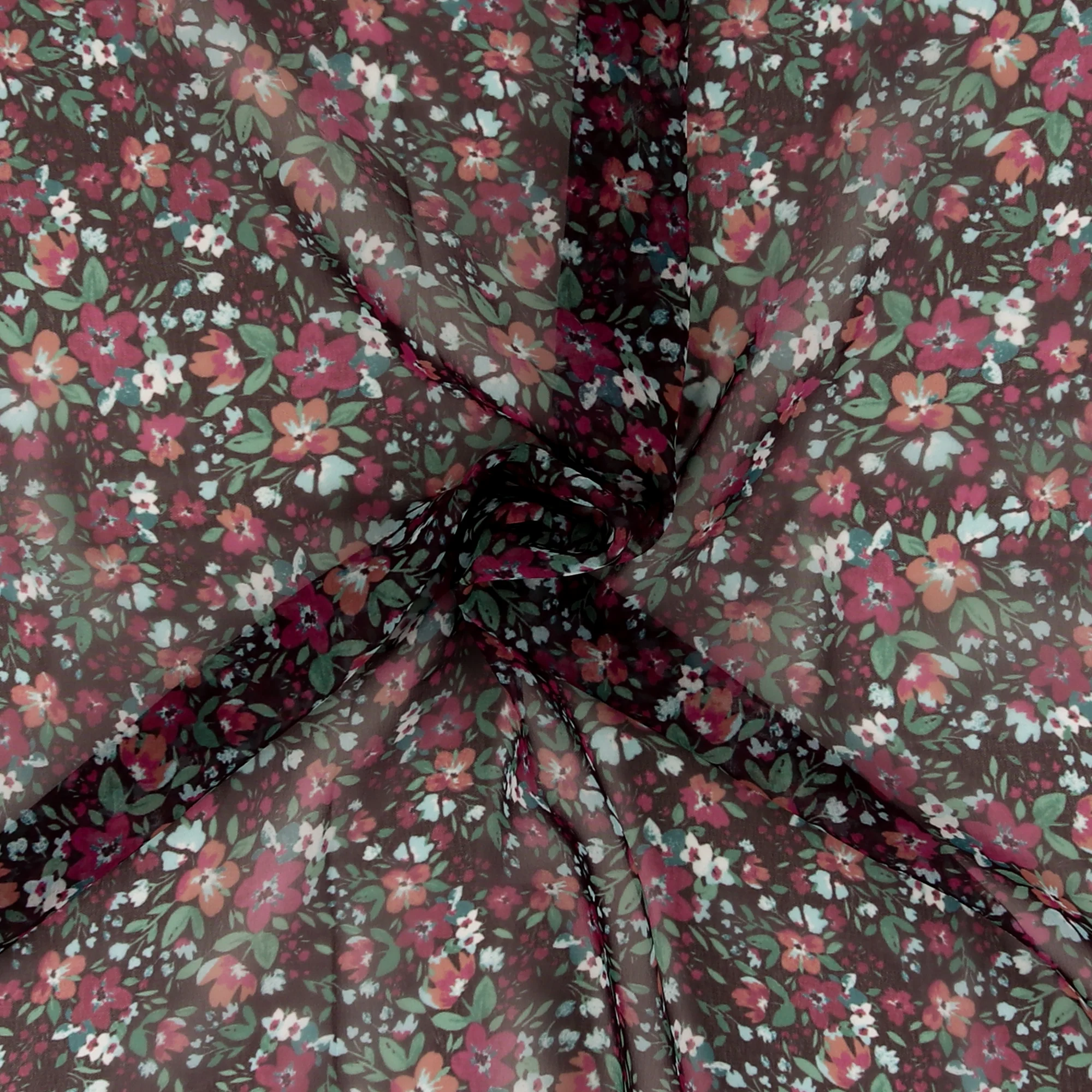 Printed Chiffon - GABRIELLA - 003 - Wine - Image 2