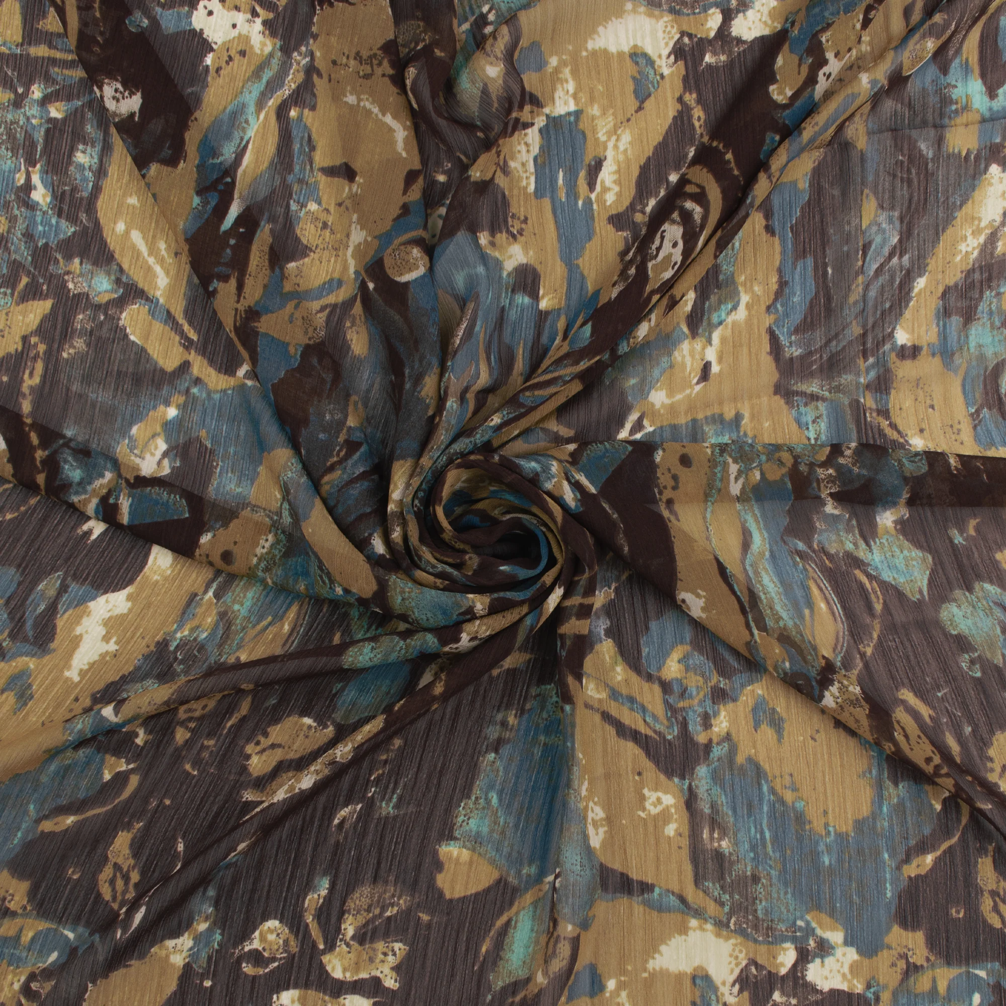 Printed Chiffon Yoryu - CHANTAL - 004 - Blue - Image 2