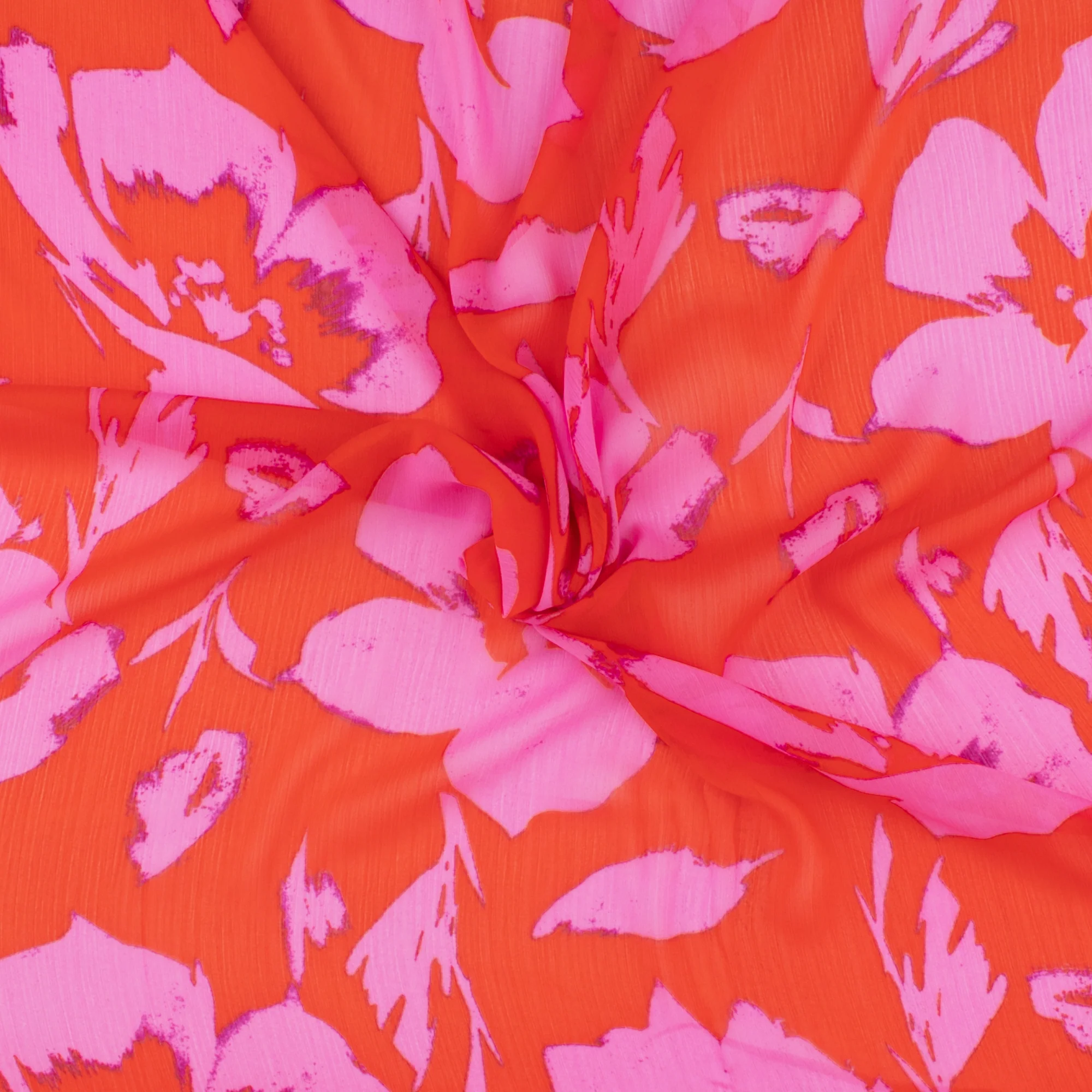 Printed Chiffon Yoryu - NAOMI - 002 - Red - Image 2