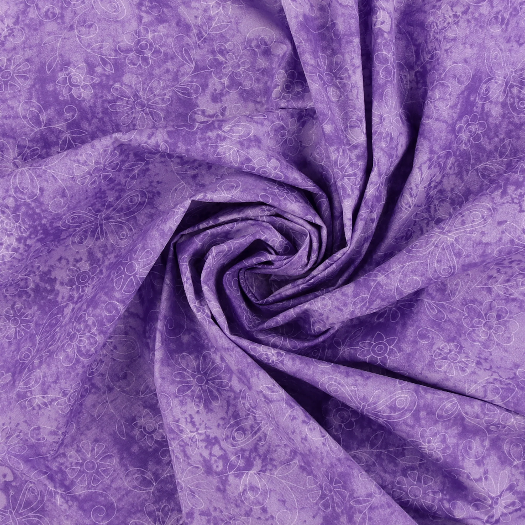 Printed Cotton by Fabric Traditionss - TREASURE - 027 - Lilac - Image 2