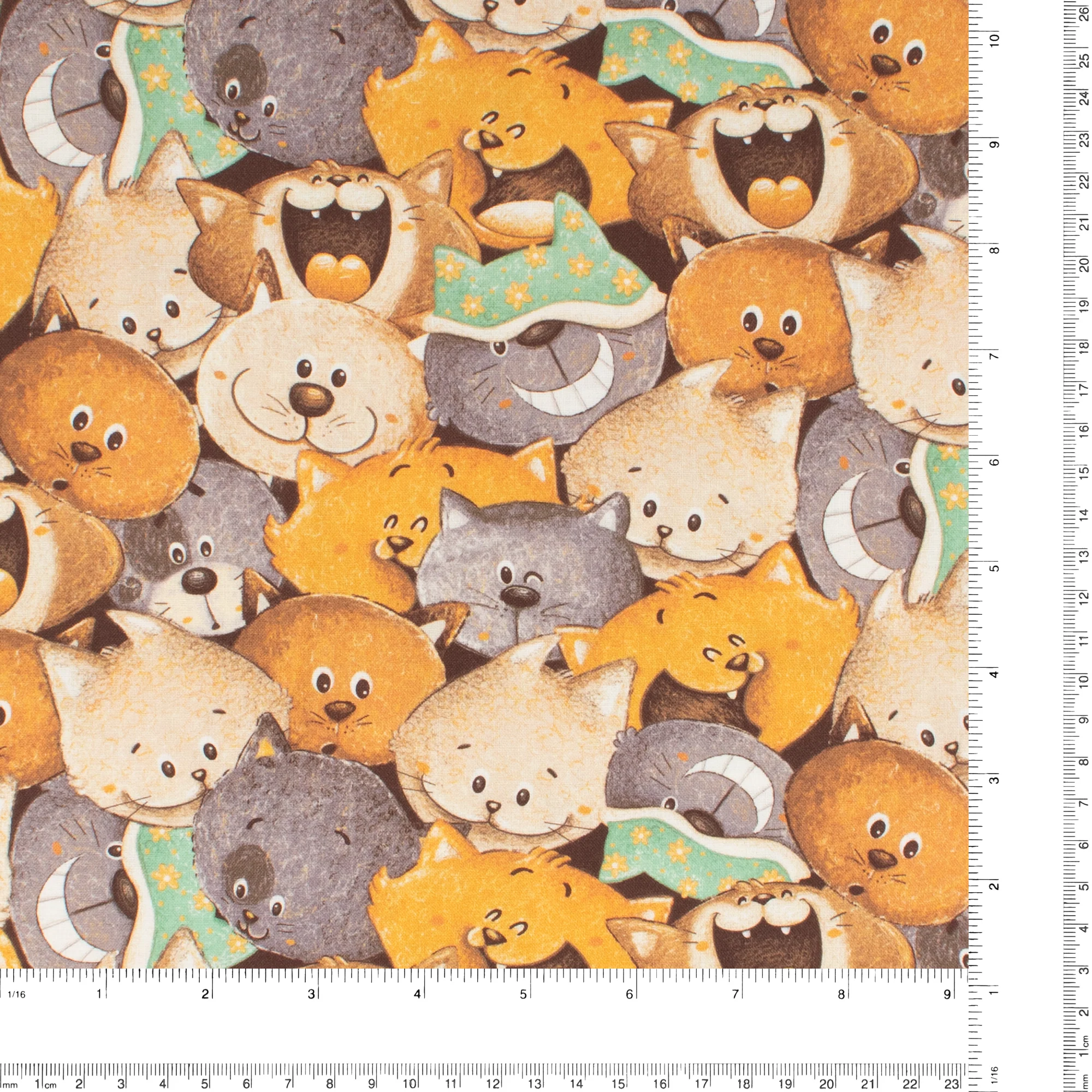 Printed Cotton - CAT HAIR DON'T CARE - 003 - Brown - Image 3