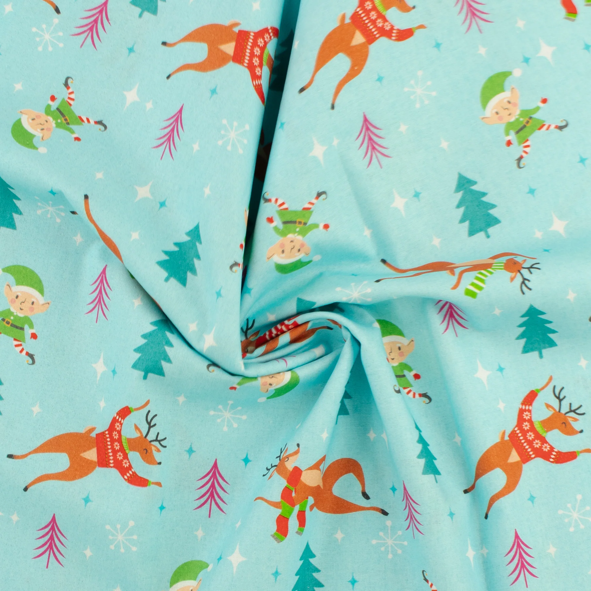 Printed Cotton - Holiday Brights - 001 - Aqua - Image 2