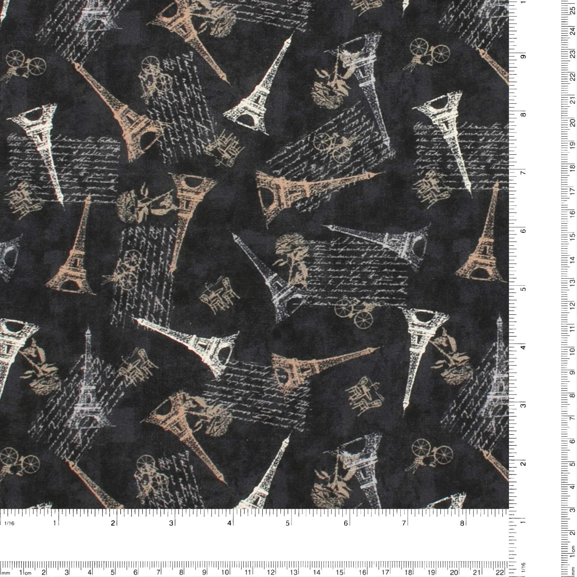 Printed Cotton - < J'AIME PARIS> - 002 - Black - Image 3