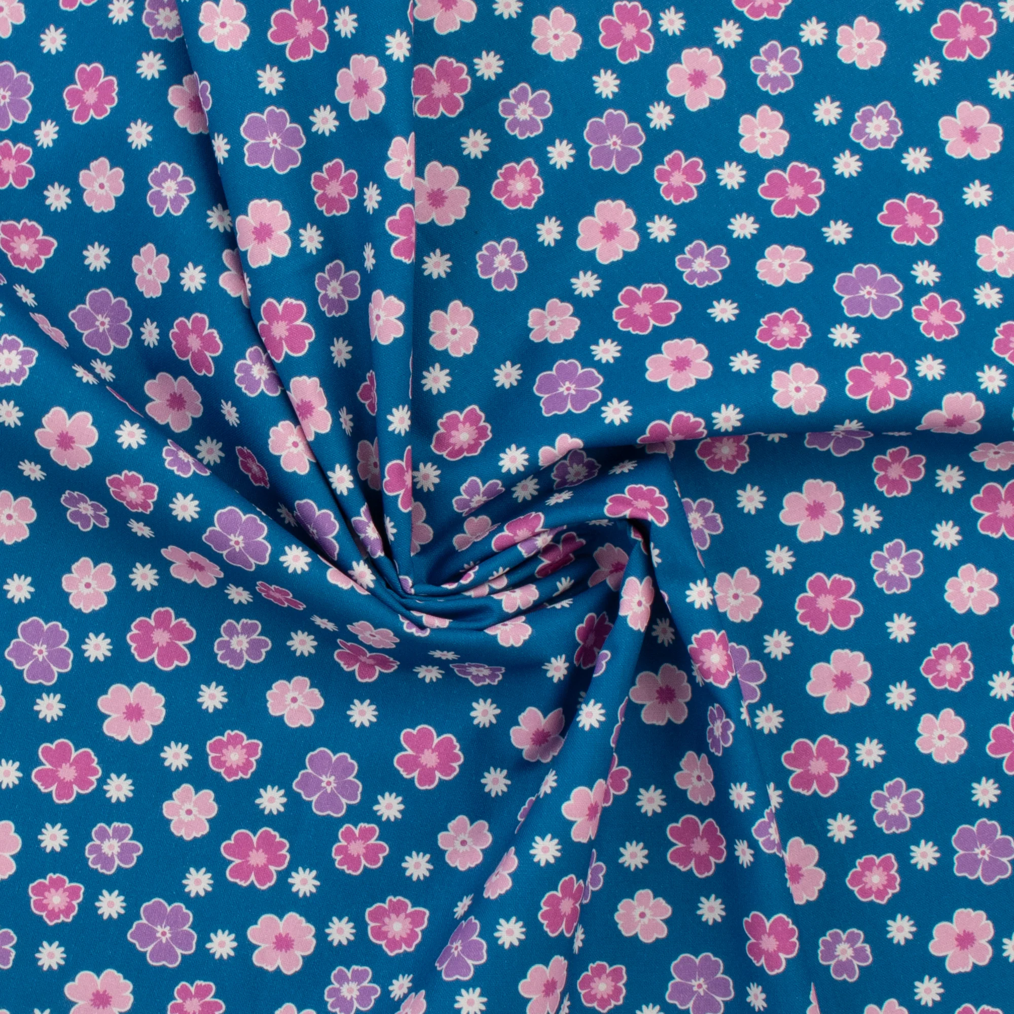 Printed Cotton - Lace garden - 008 - Blue - Image 2