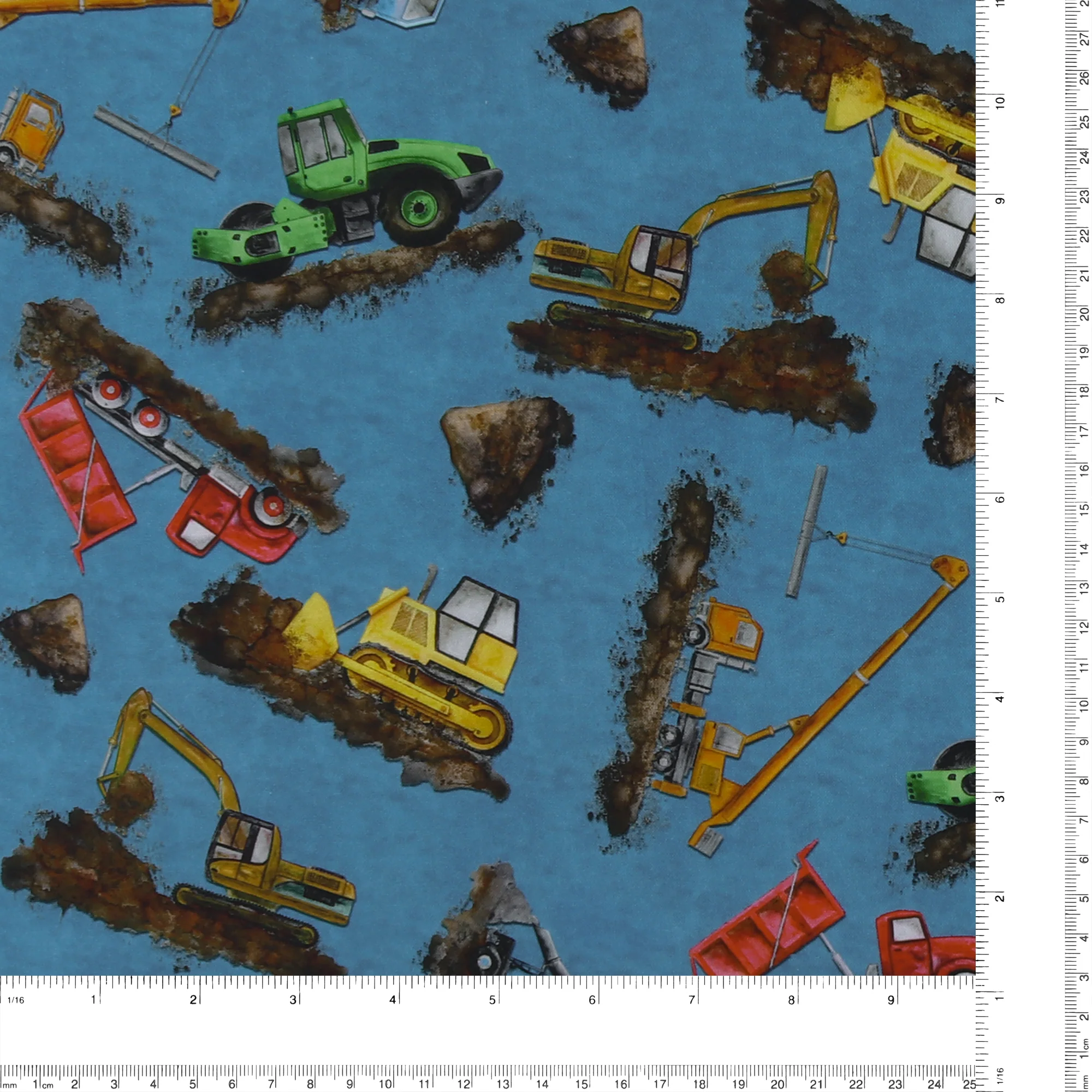 Printed Cotton - LET'S GET BUILDING - 003 - Blue - Image 3