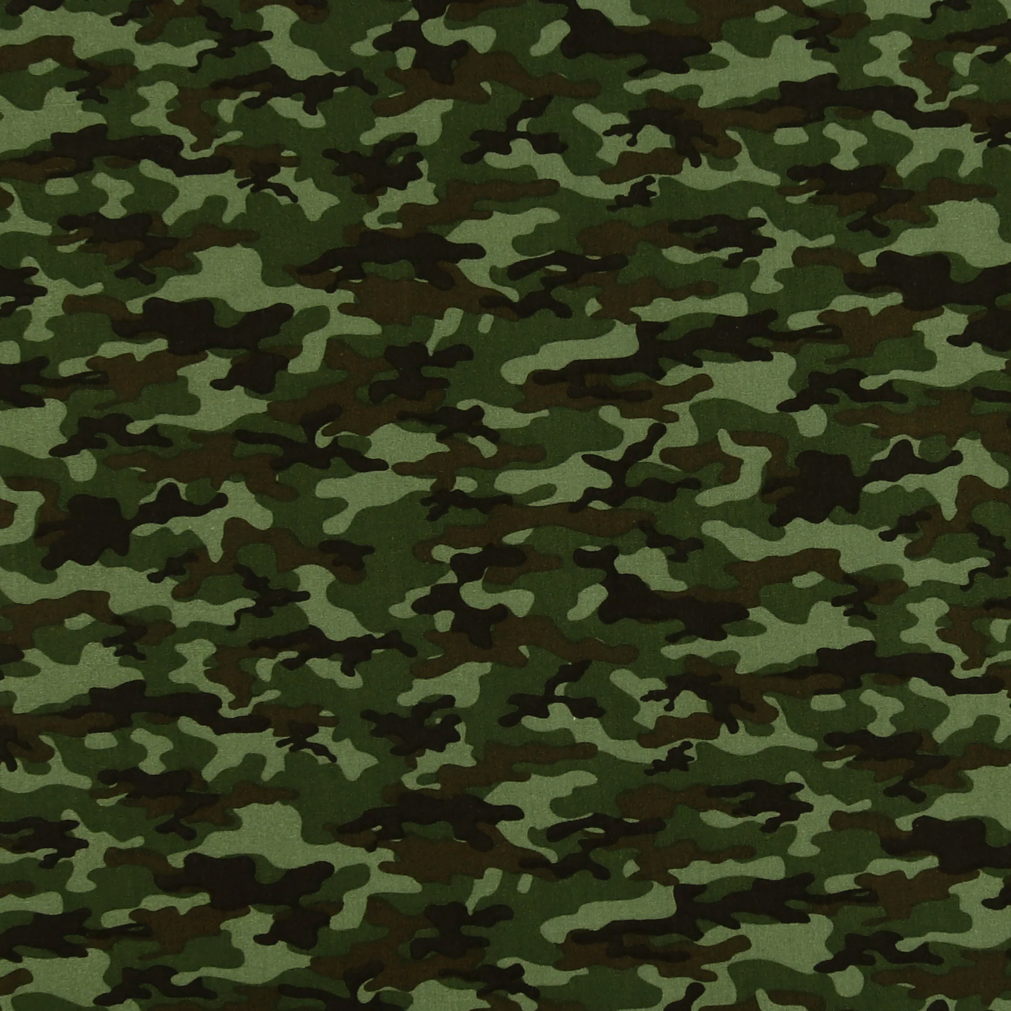 Printed Cotton Popline - WINNIE - 007 - Green Camouflage