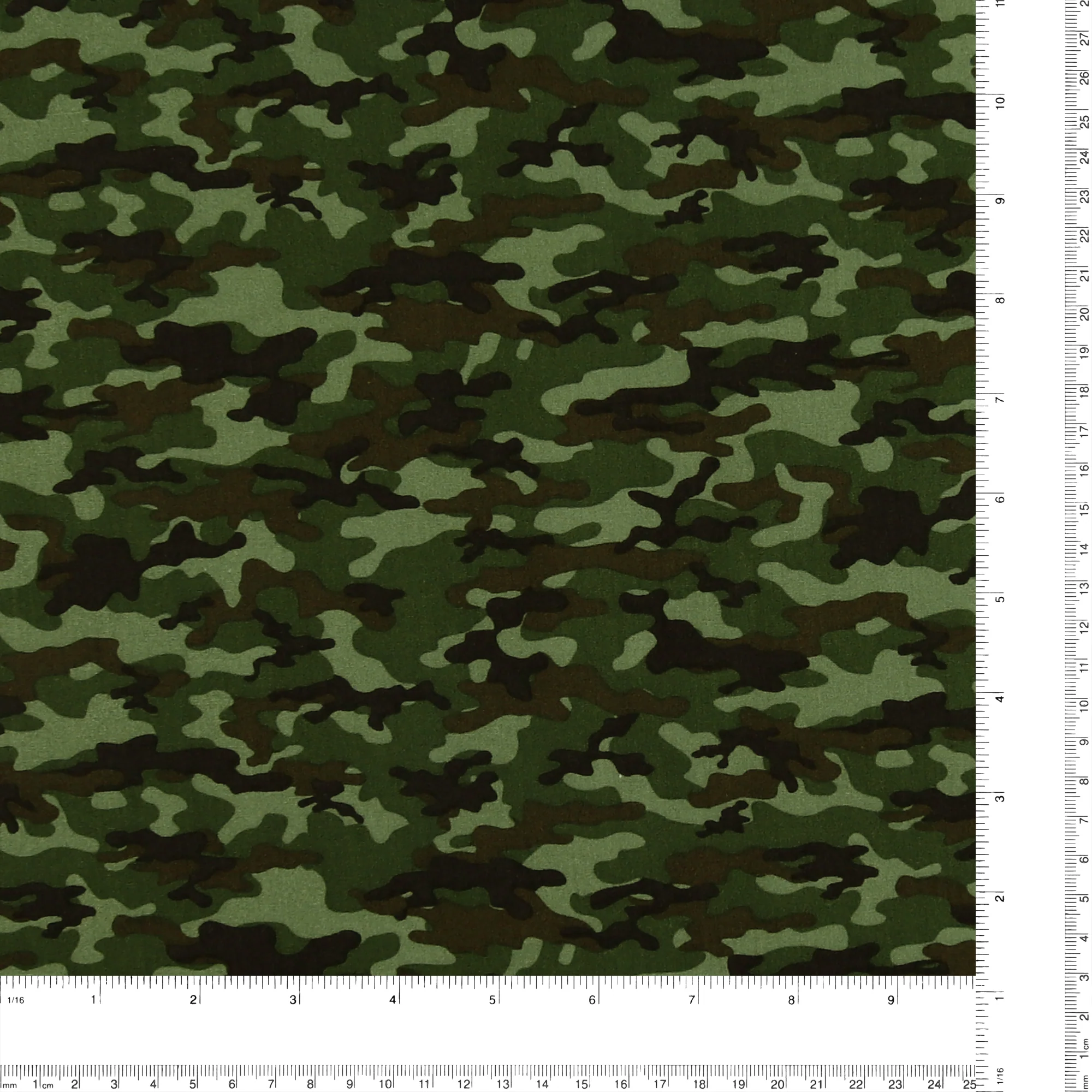 Printed Cotton Popline - WINNIE - 007 - Green Camouflage - Image 3