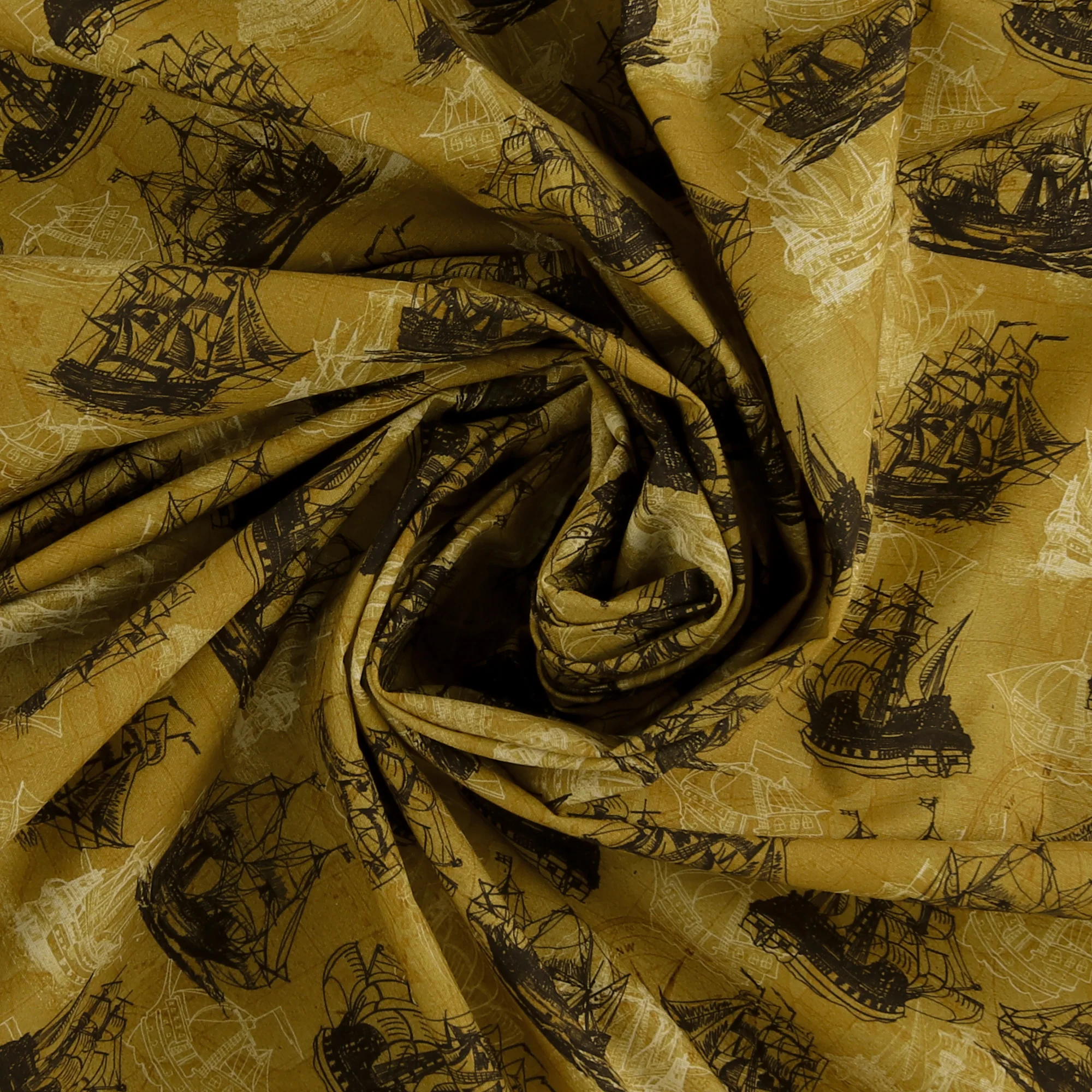 Printed Cotton - Sailing Away - 005 - Golden - Image 2