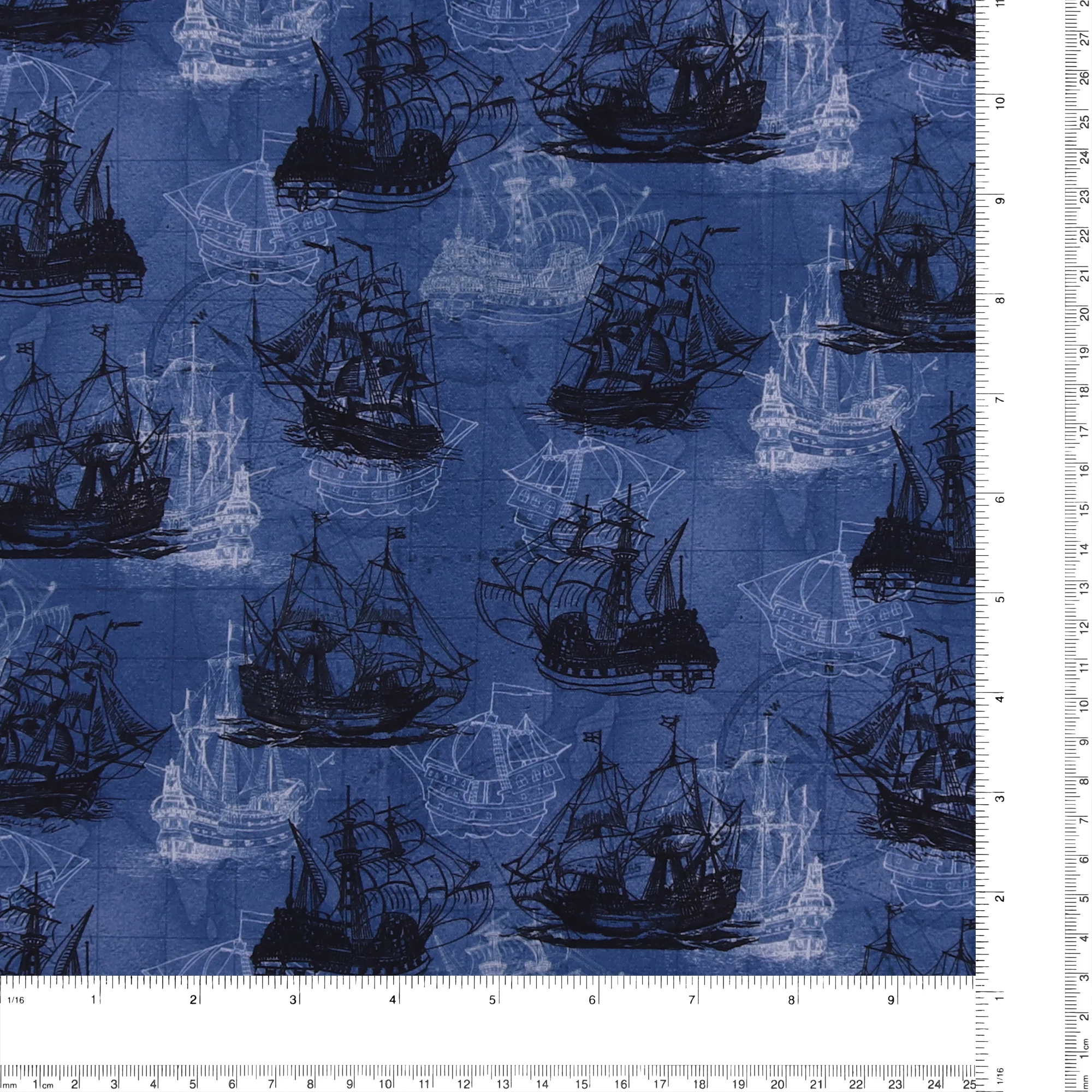 Printed Cotton - Sailing Away - 006 - Navy - Image 3