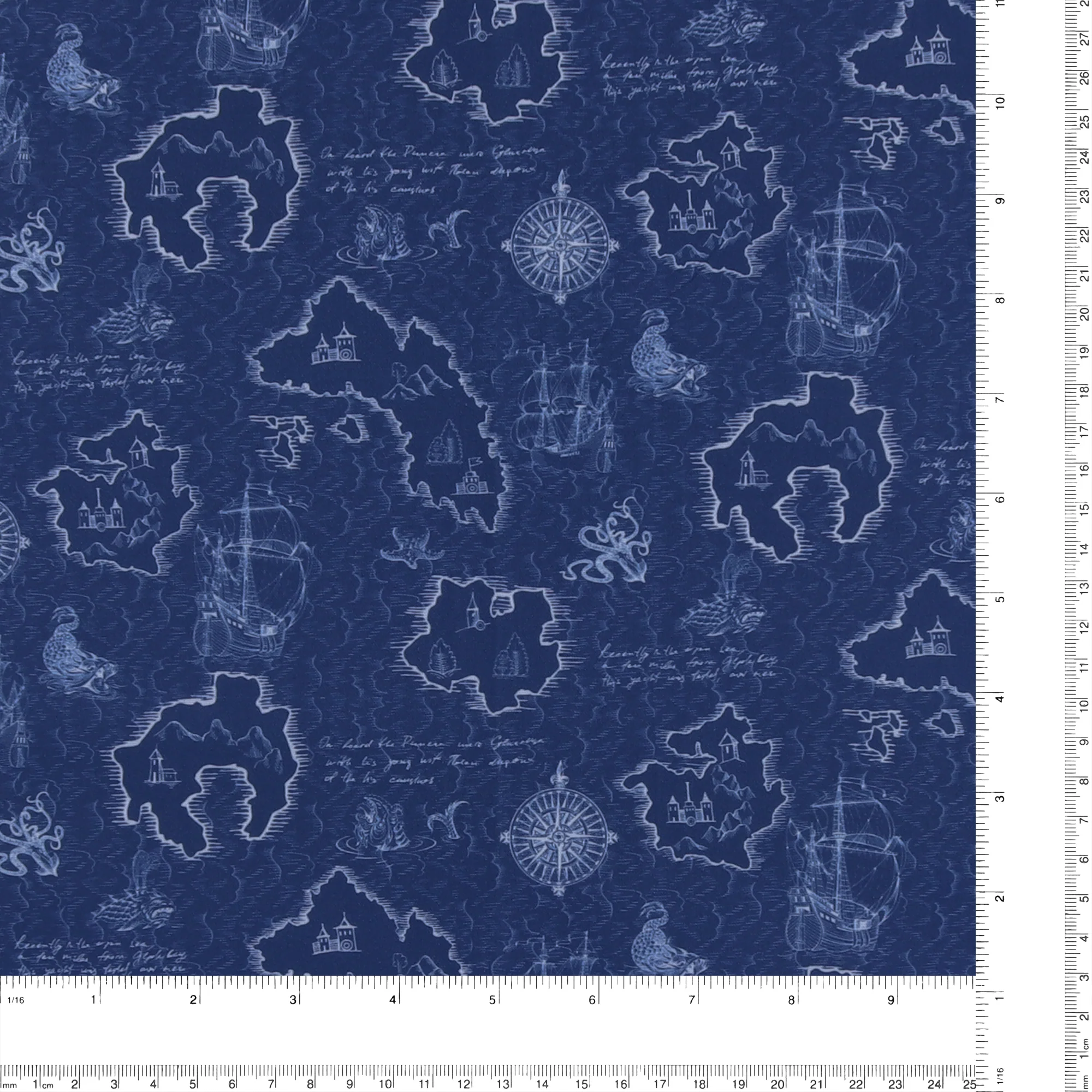 Printed Cotton - Sailing Away - 008 - Navy - Image 3