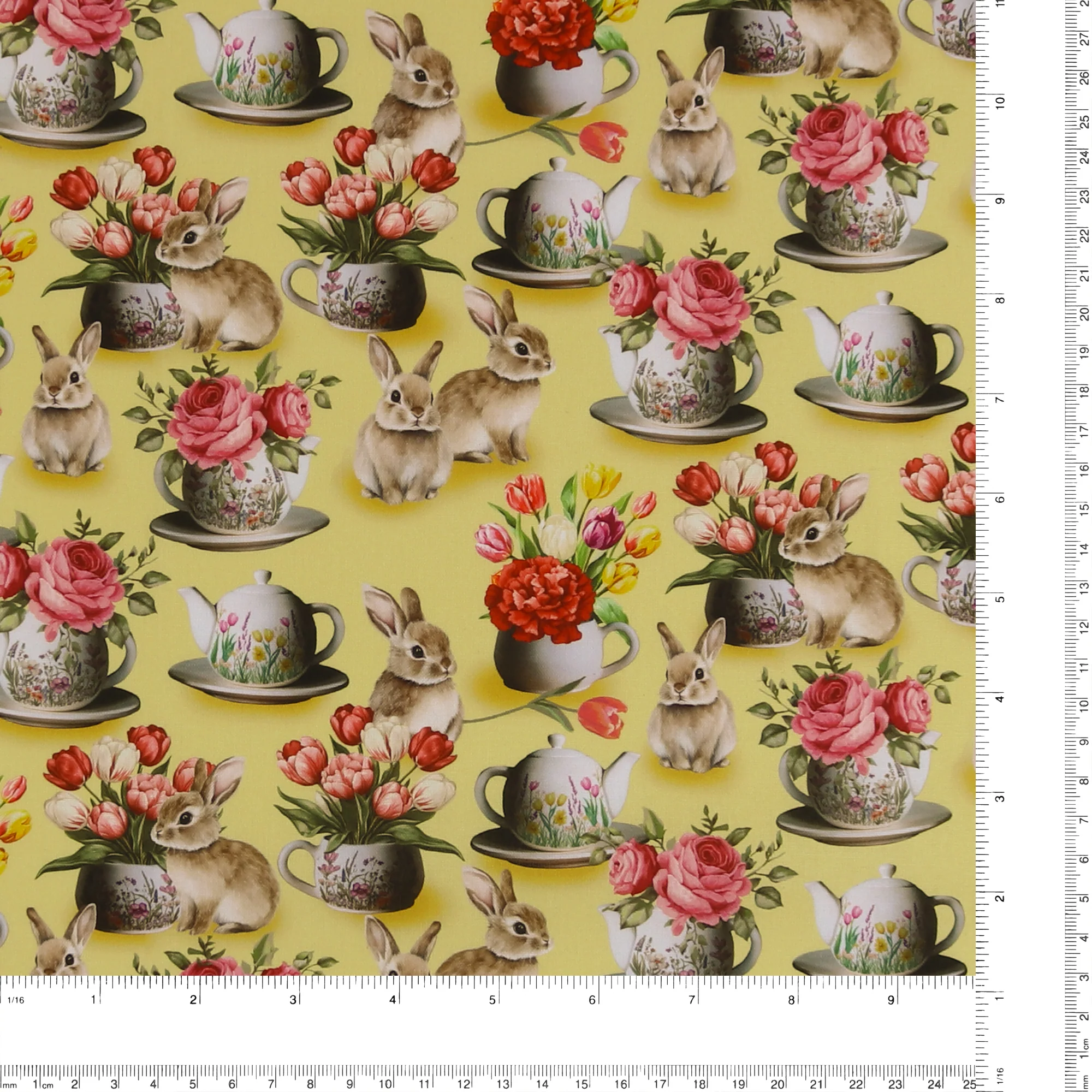 Printed Cotton - Tea Party - 003 - Bright Yellow - Image 3