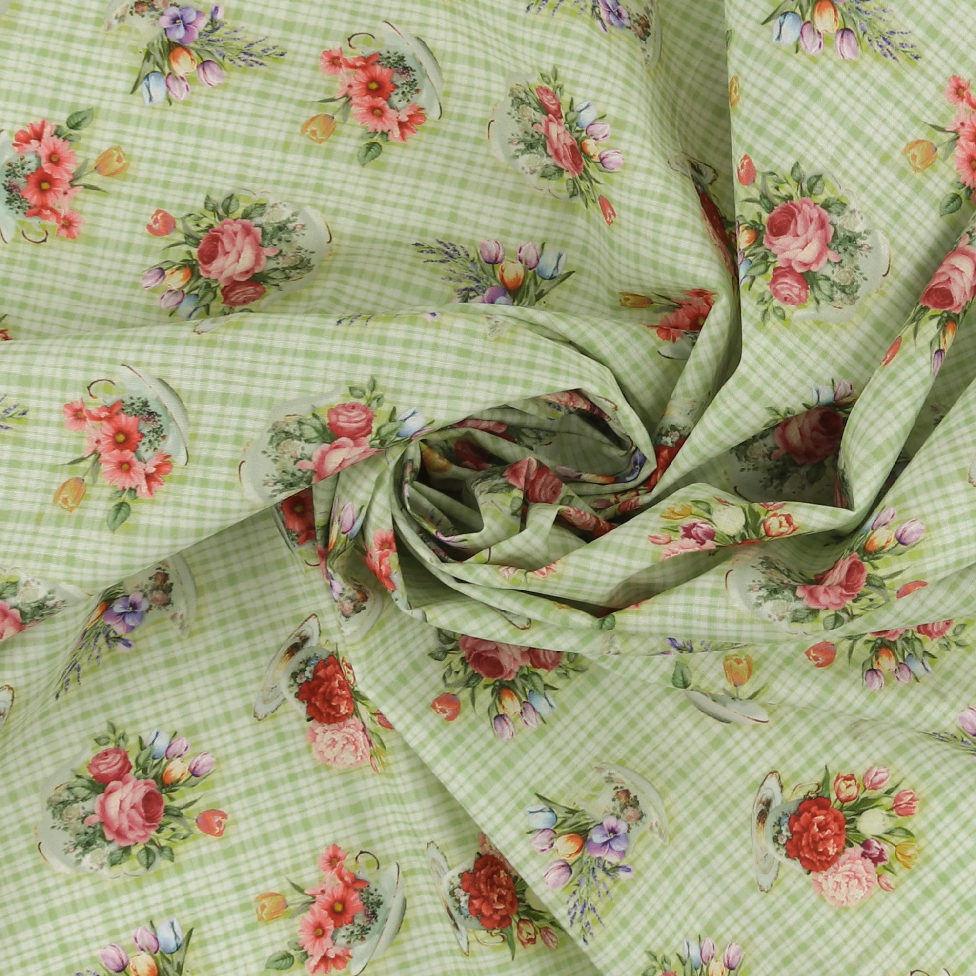 Printed Cotton - Tea Party - 009 - Mint - Image 2