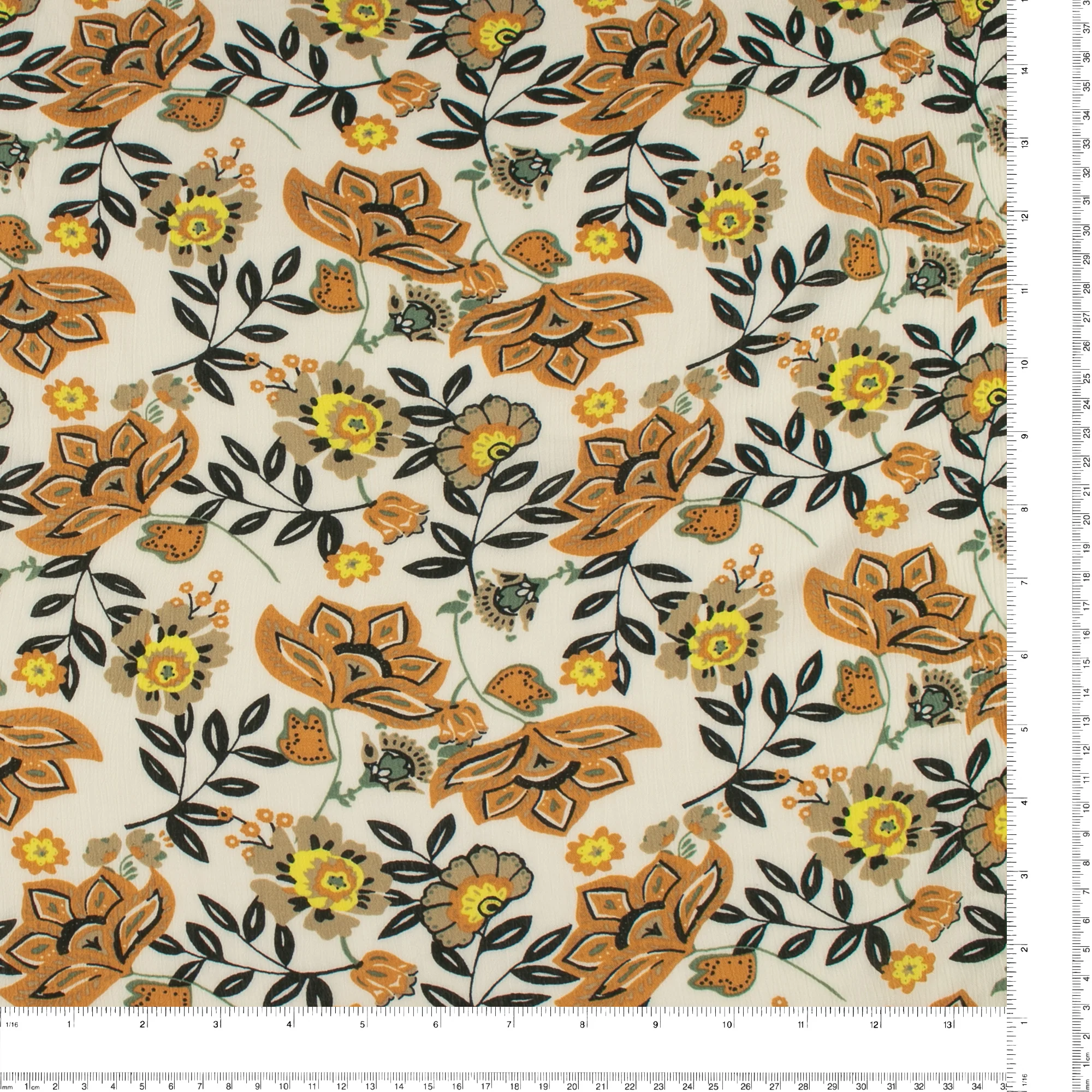 Printed Crinkled Yoryu - DELILAH - 023 - Ochre - Image 3
