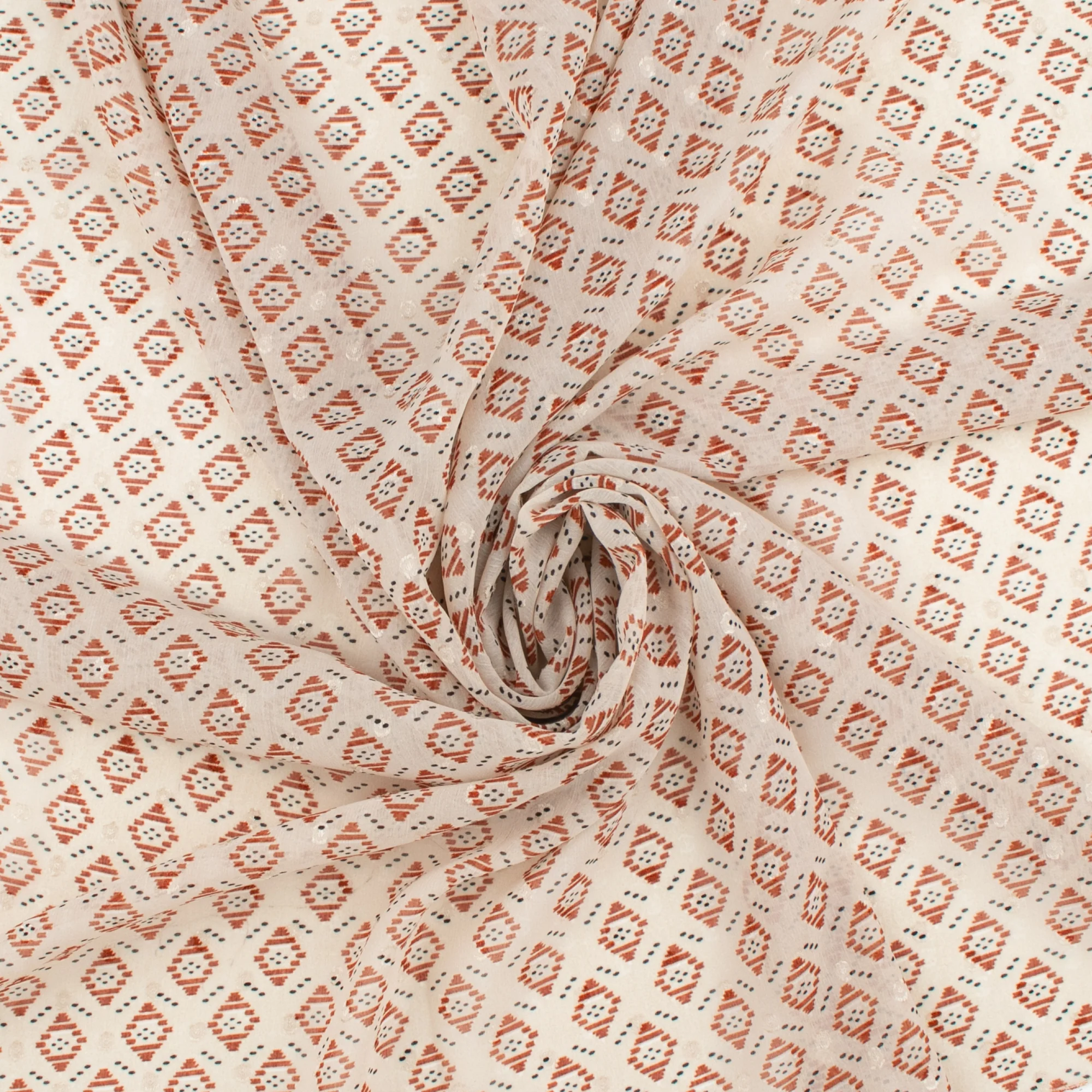 Printed Dobby Jacquard Chiffon - TANIA - 005 - Ivory - Image 2