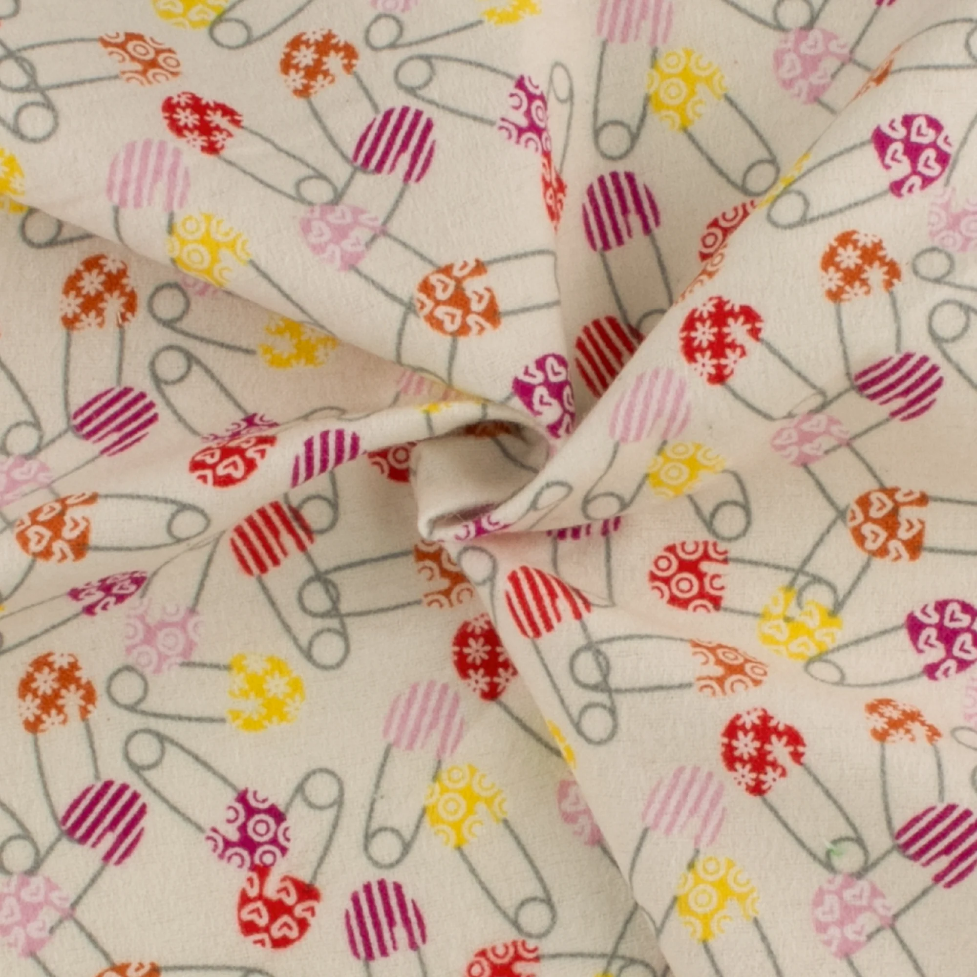Printed Flannelette - CHARLIE - 139 - Cream - Image 2