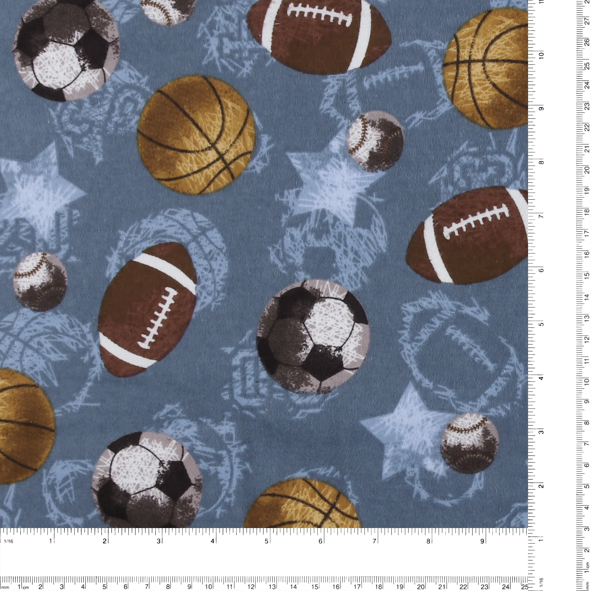 Printed Flannelette - CHARLIE - 157 - Denim - Image 3