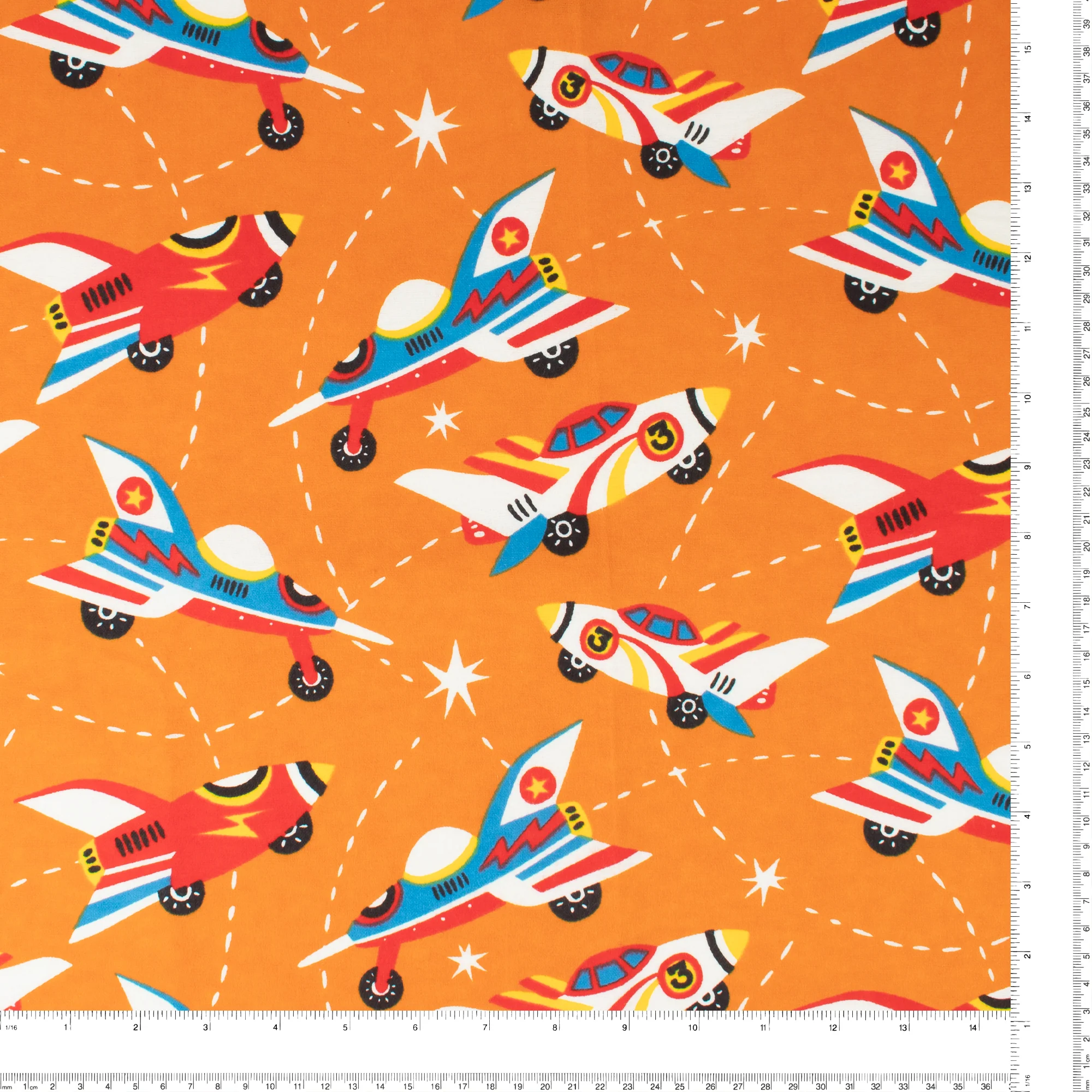 Printed Flannelette - CHARLIE - 187 - Orange - Image 3