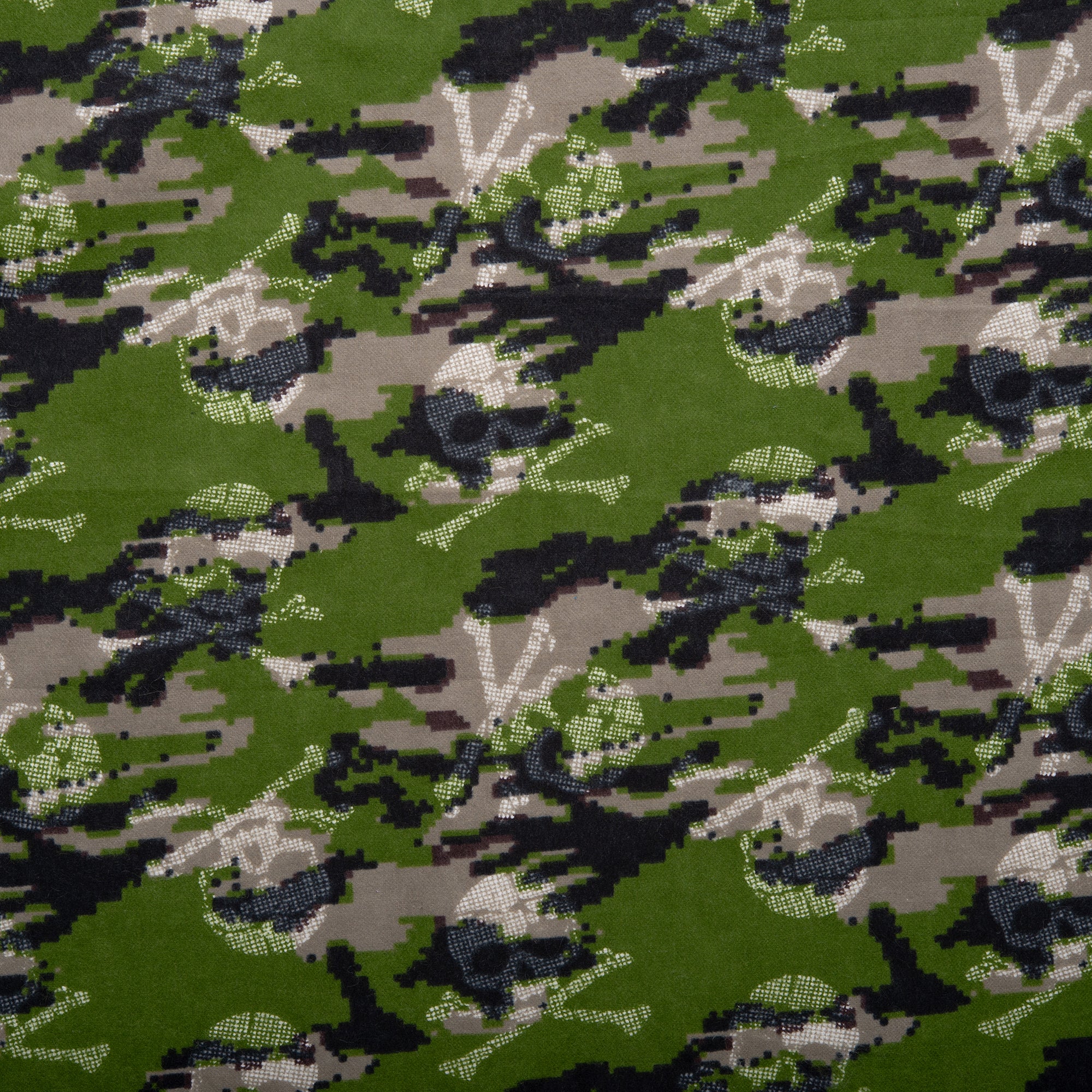 Printed Flannelette - CHARLIE - Skulls - Green
