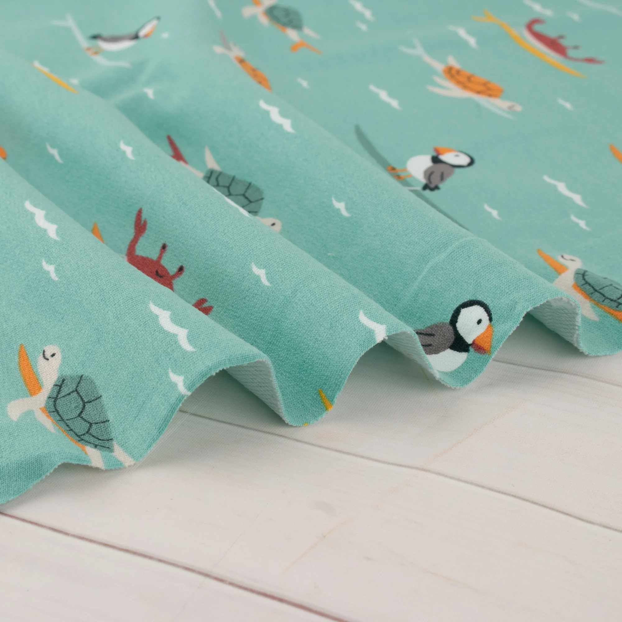 Printed French Terry - IMA-GINE F22 - Turtles - Green - Image 4