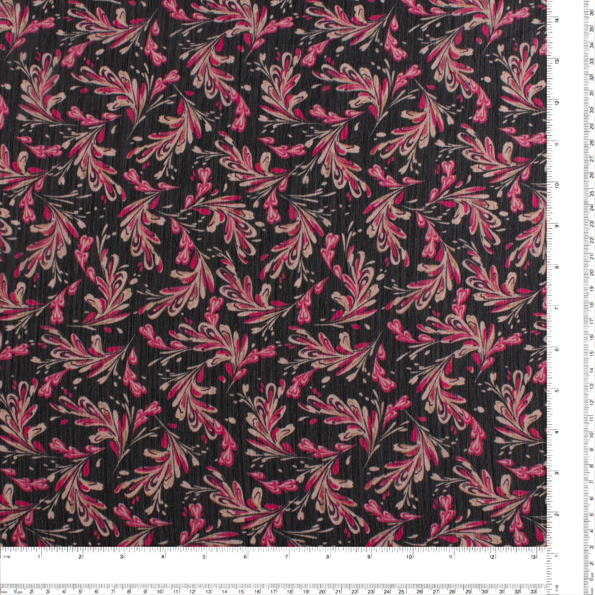Printed Metallic Chiffon Yoryu - CHANTAL - 009 - Pink - Image 3