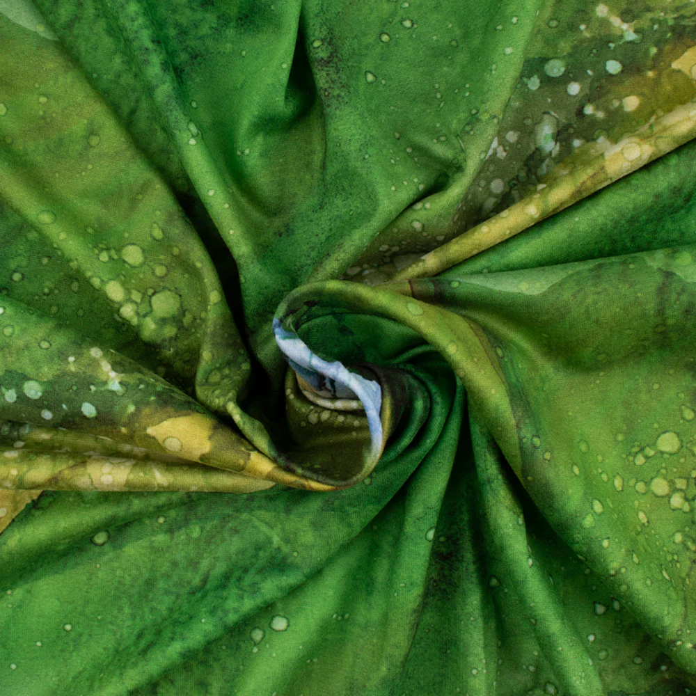 Printed Micro Chenille - DIGITAL - Abstract - Green - Image 2
