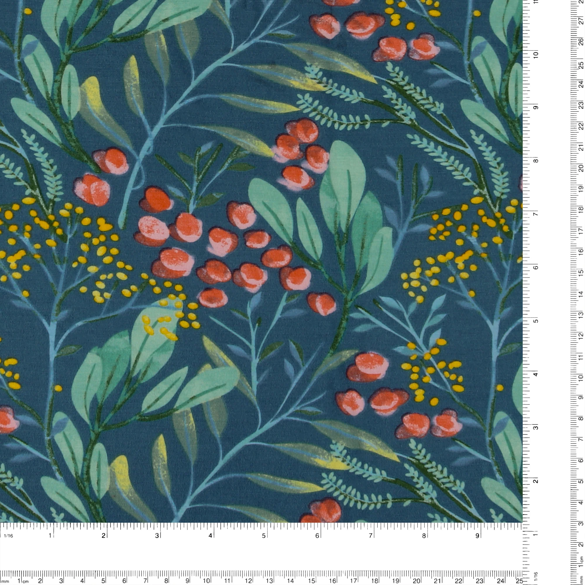 Printed Modal Knit - ROSE - 005 - Blue - Image 3