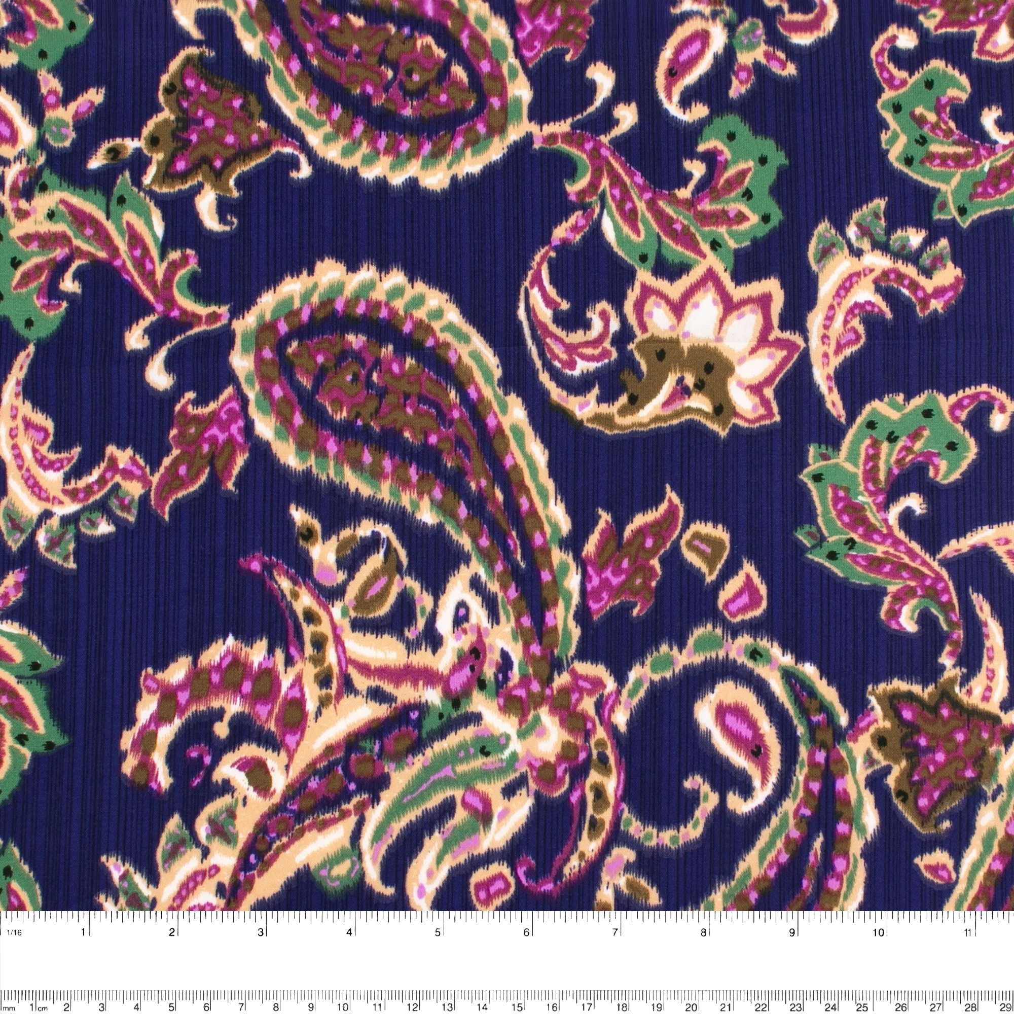 Printed Peachskin - EMMA - Paisley - Purple blue - Image 3