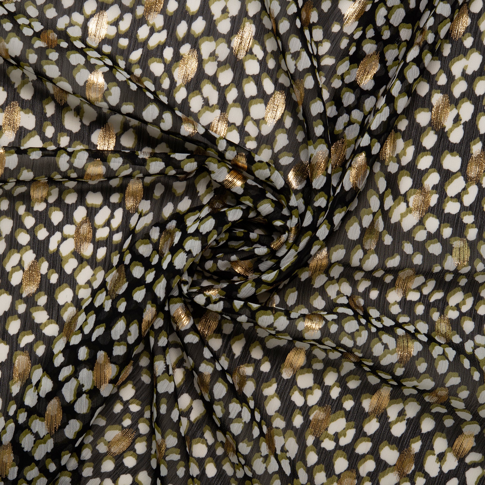 Printed polyester - OLIVIA - Abstract - Green - Image 2