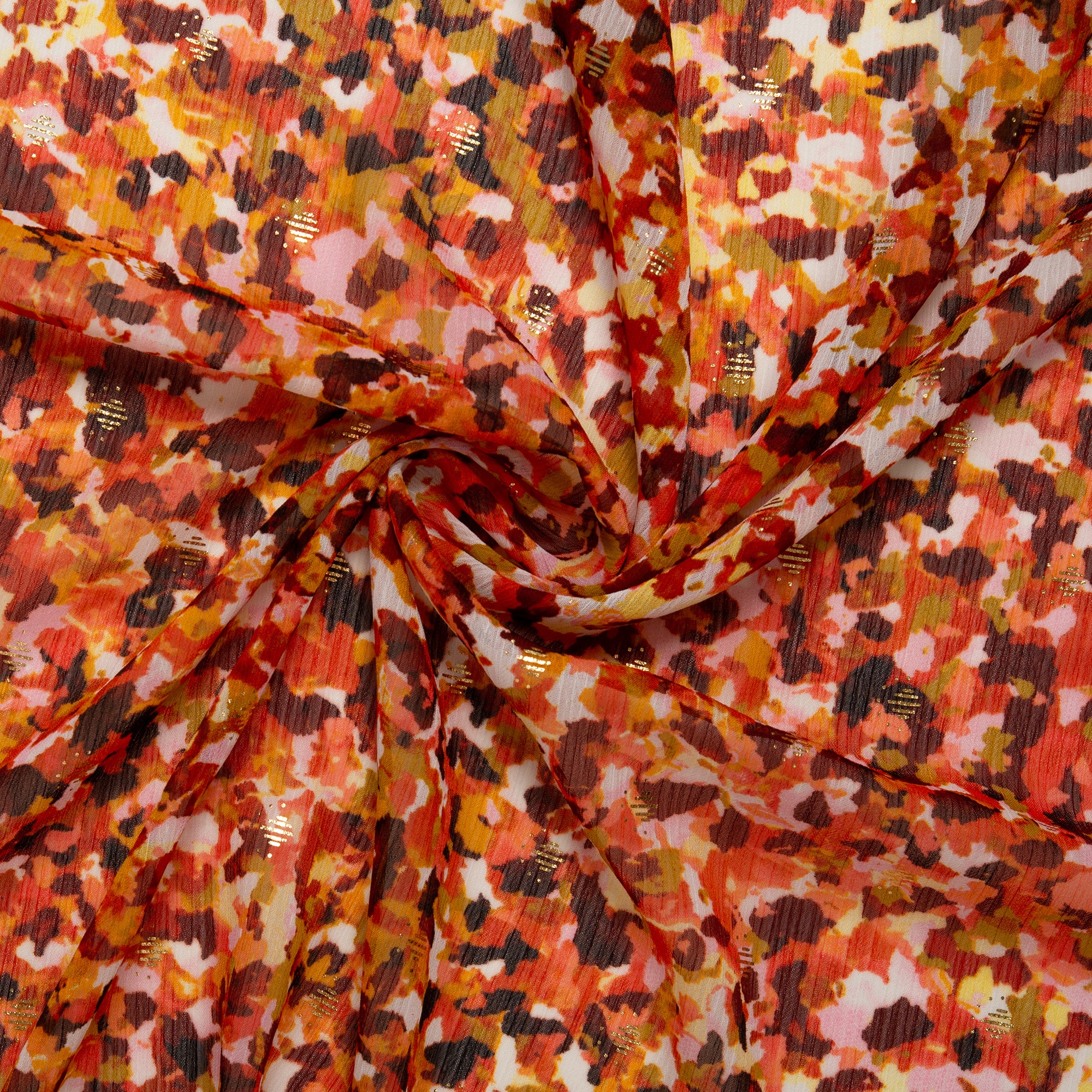 Printed polyester - OLIVIA - Cheetah - Orange - Image 2