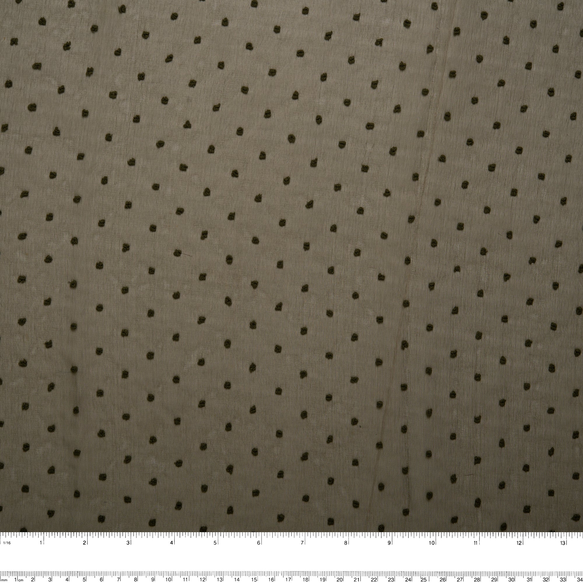 Printed polyester - OLIVIA - Stitch - Khaki green - Image 3