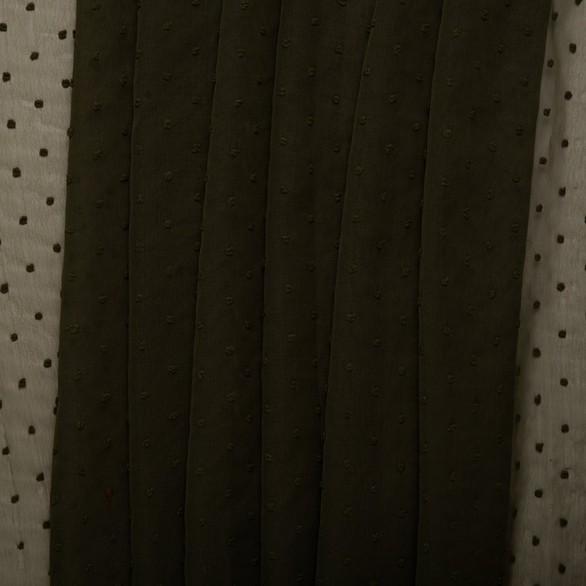 Printed polyester - OLIVIA - Stitch - Khaki green - Image 4