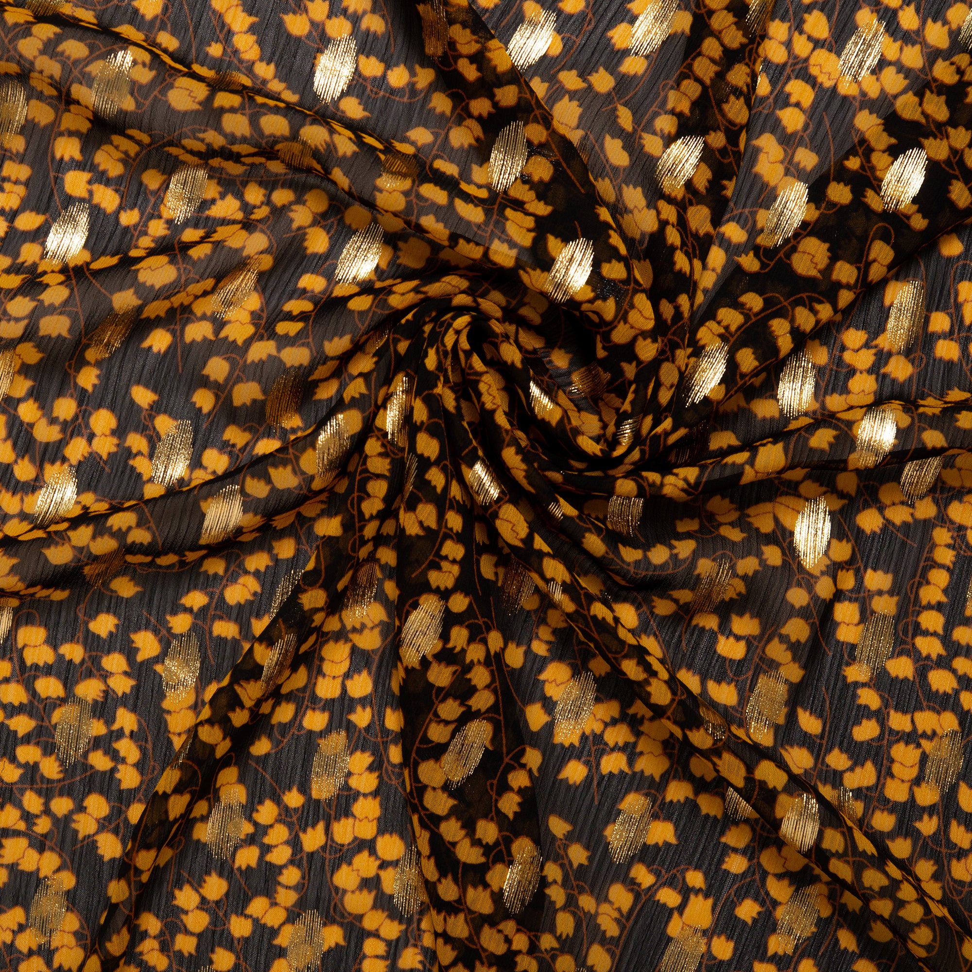 Printed polyester - OLIVIA - Tulips - Yellow - Image 2