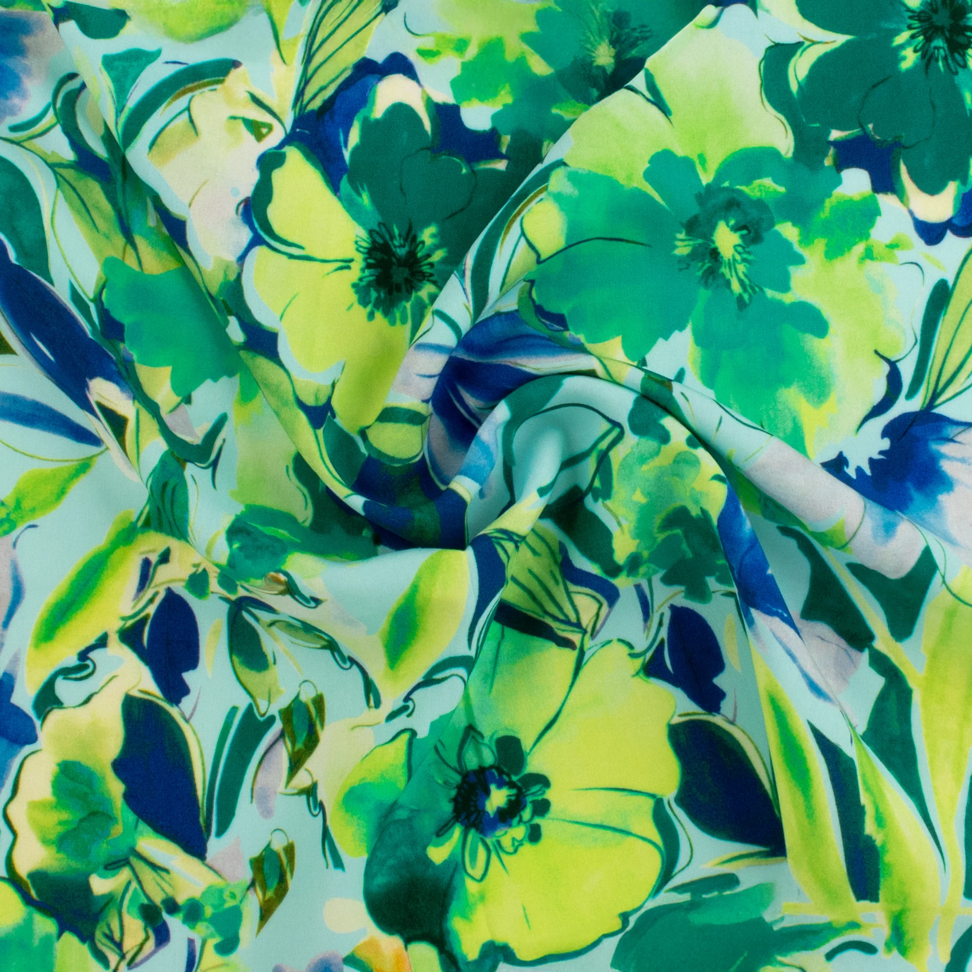 Printed Rayon Poplin - DEIRDRE - 008 - Aqua - Image 2