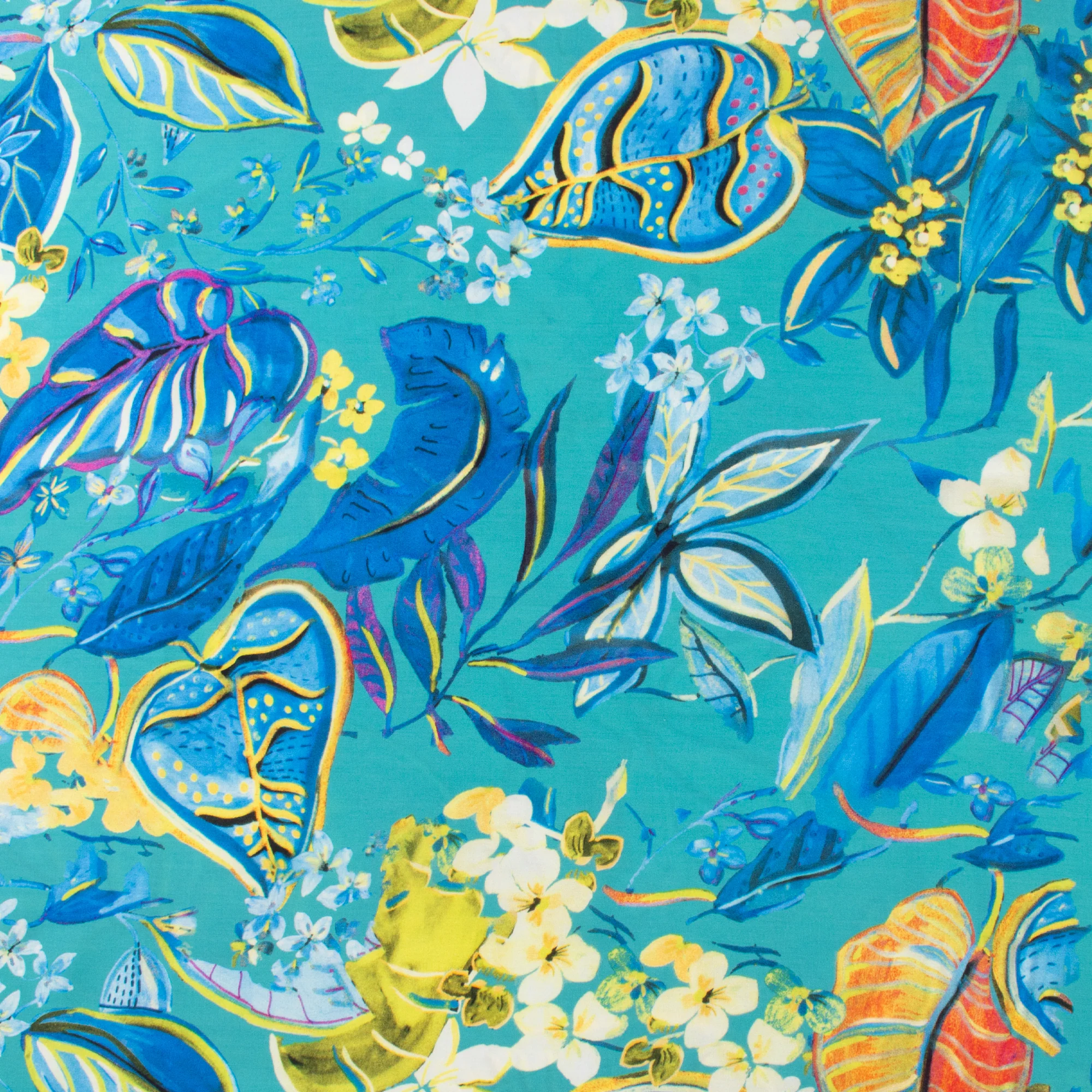 Printed Rayon Poplin - MILA - 008 - Aqua