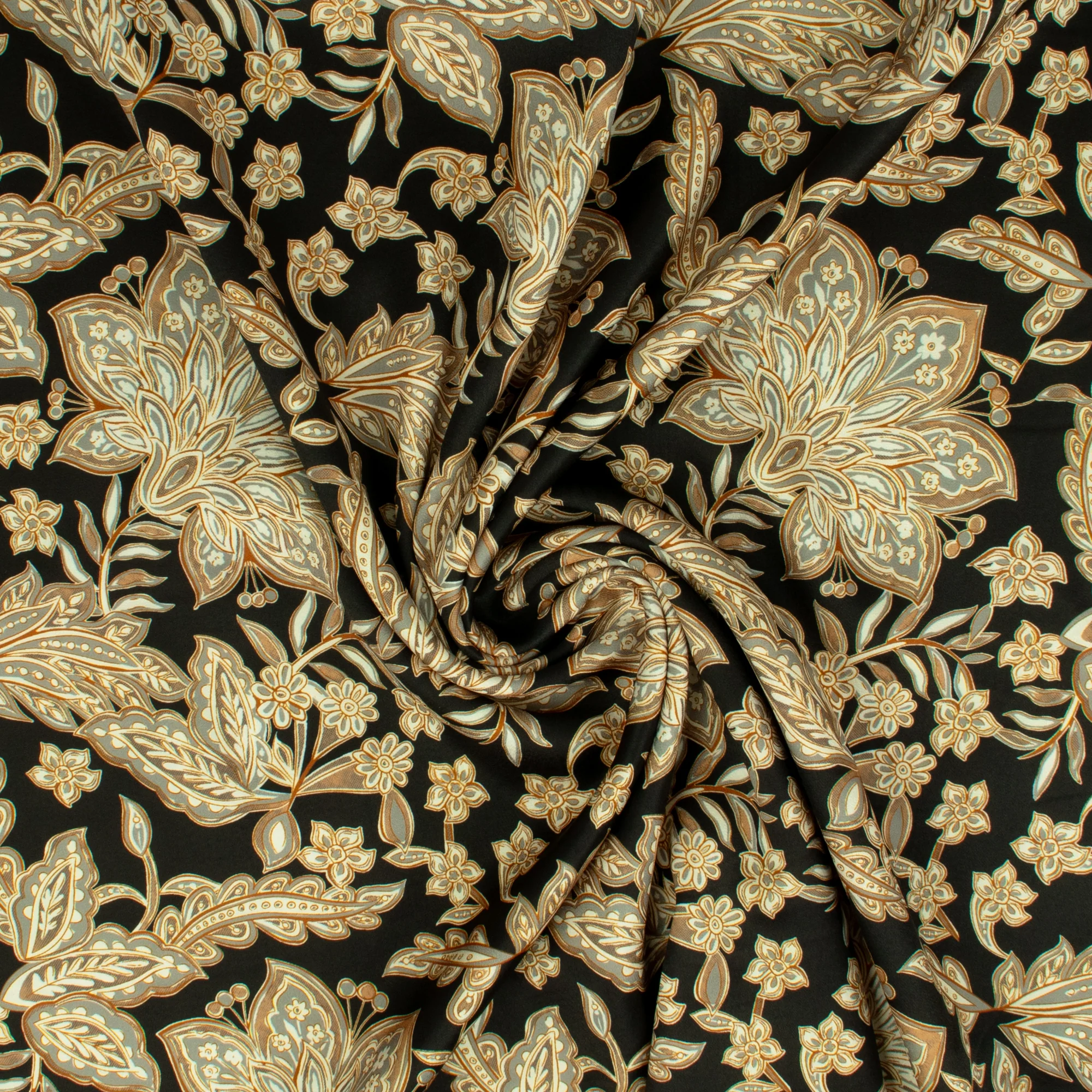Printed Satin - NORA - 003 - Black - Image 2