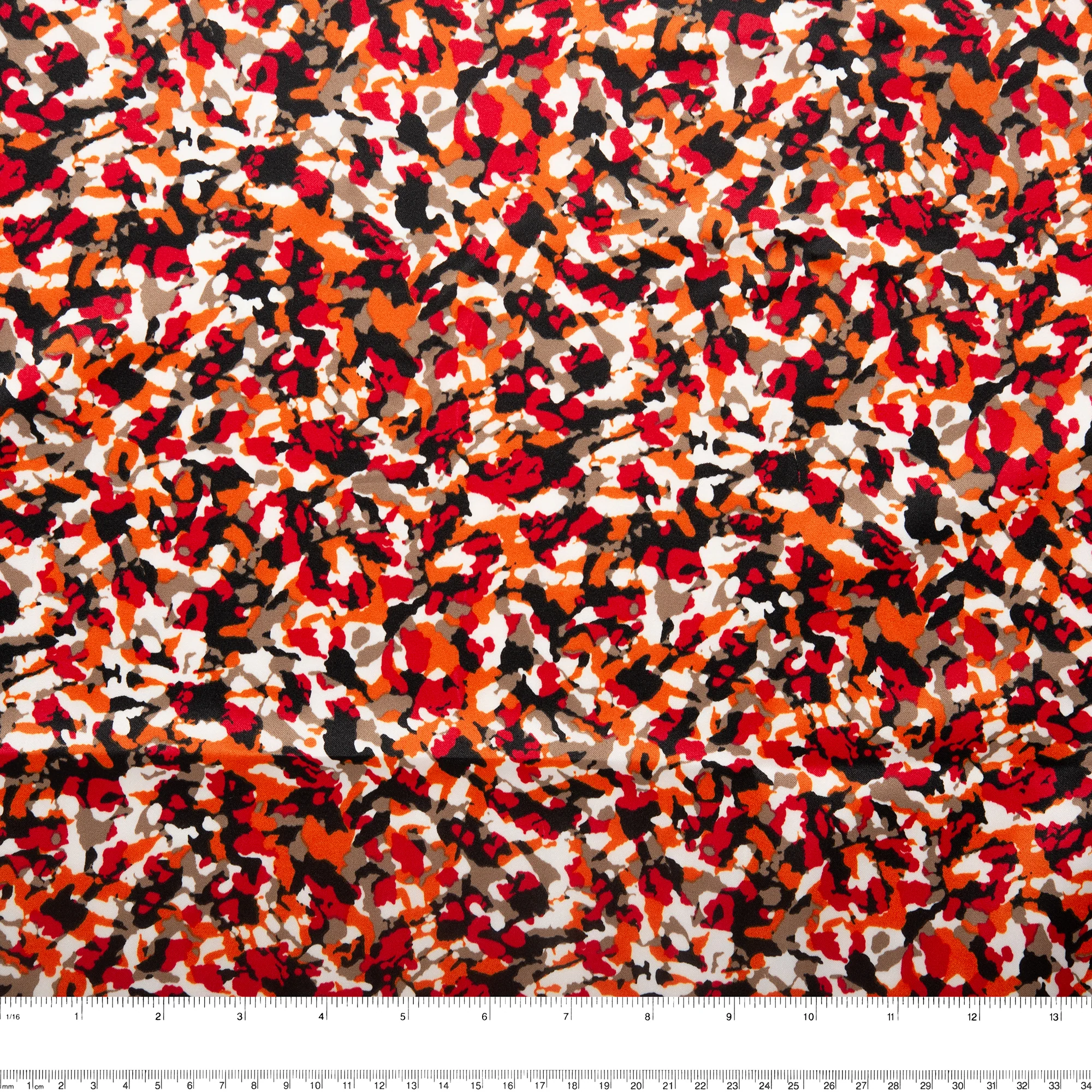 Printed Satin Velvet - CHARLOTTE - Abstracts - Red - Image 3