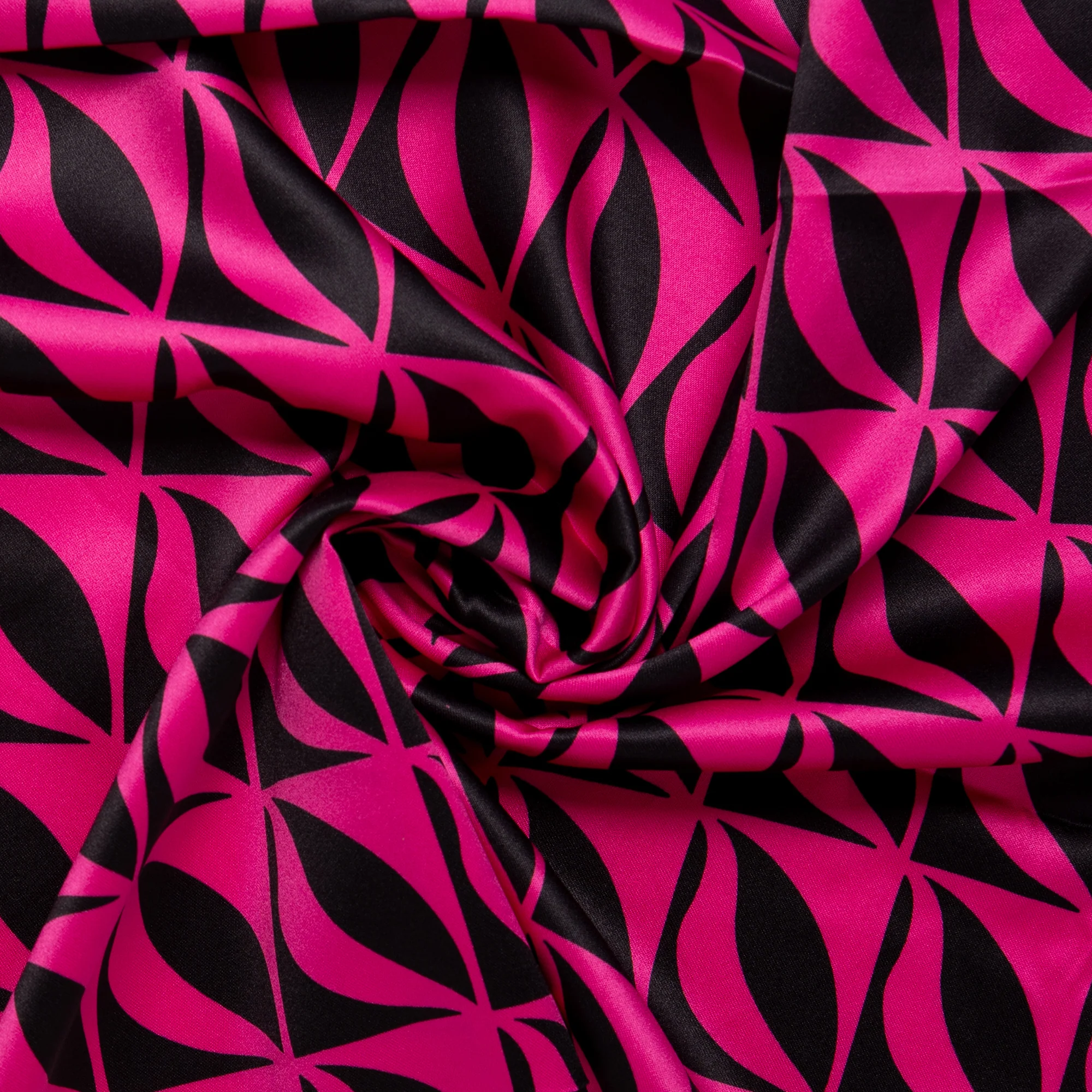 Printed Satin Velvet - CHARLOTTE - Geometric - Pink - Image 2